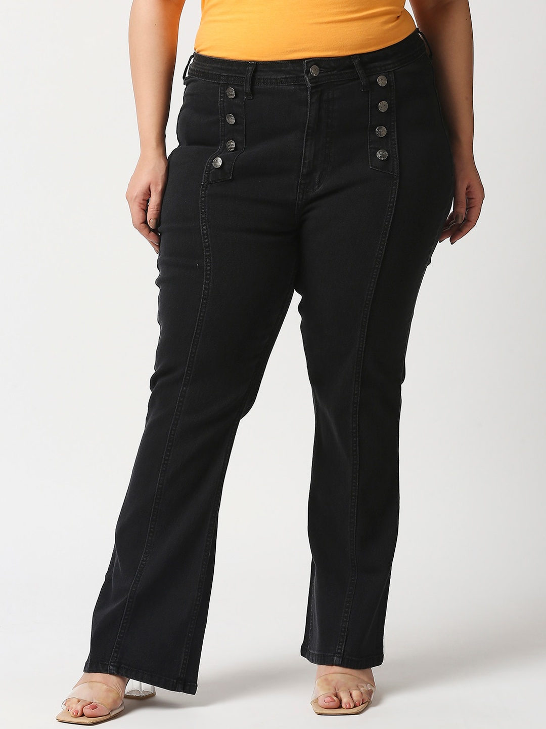 

Freeform by High Star Women Plus Size Black Bootcut High-Rise Stretchable Jeans