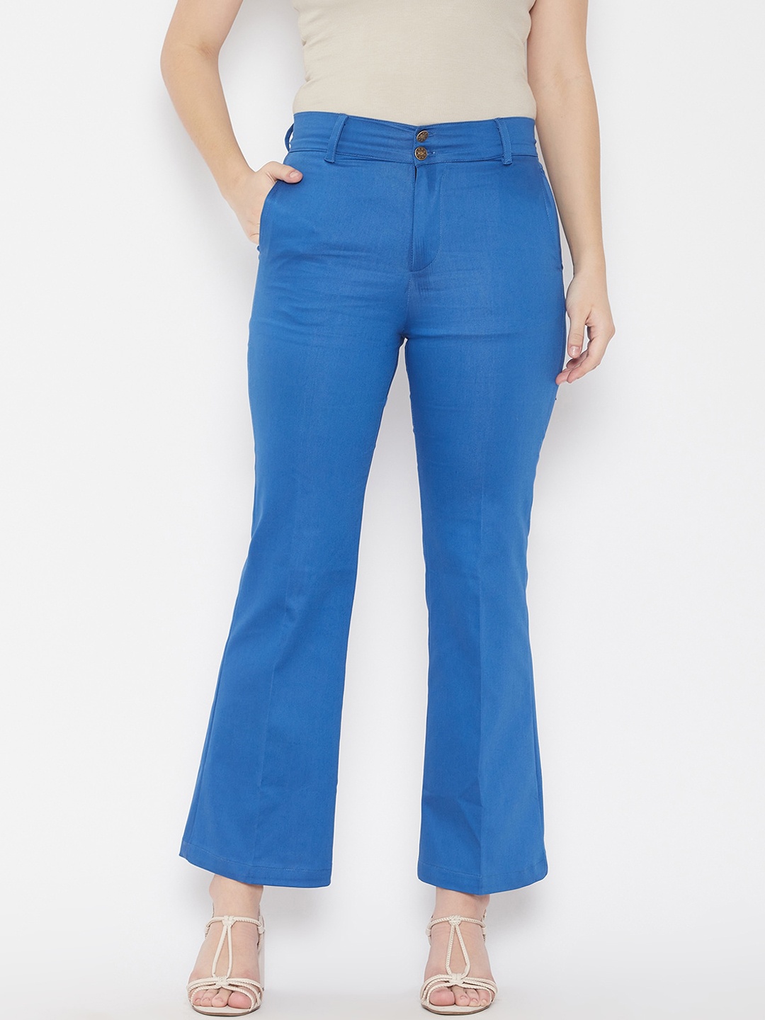 

TULIP 21 Women Blue Smart Slim Fit Easy Wash Trousers