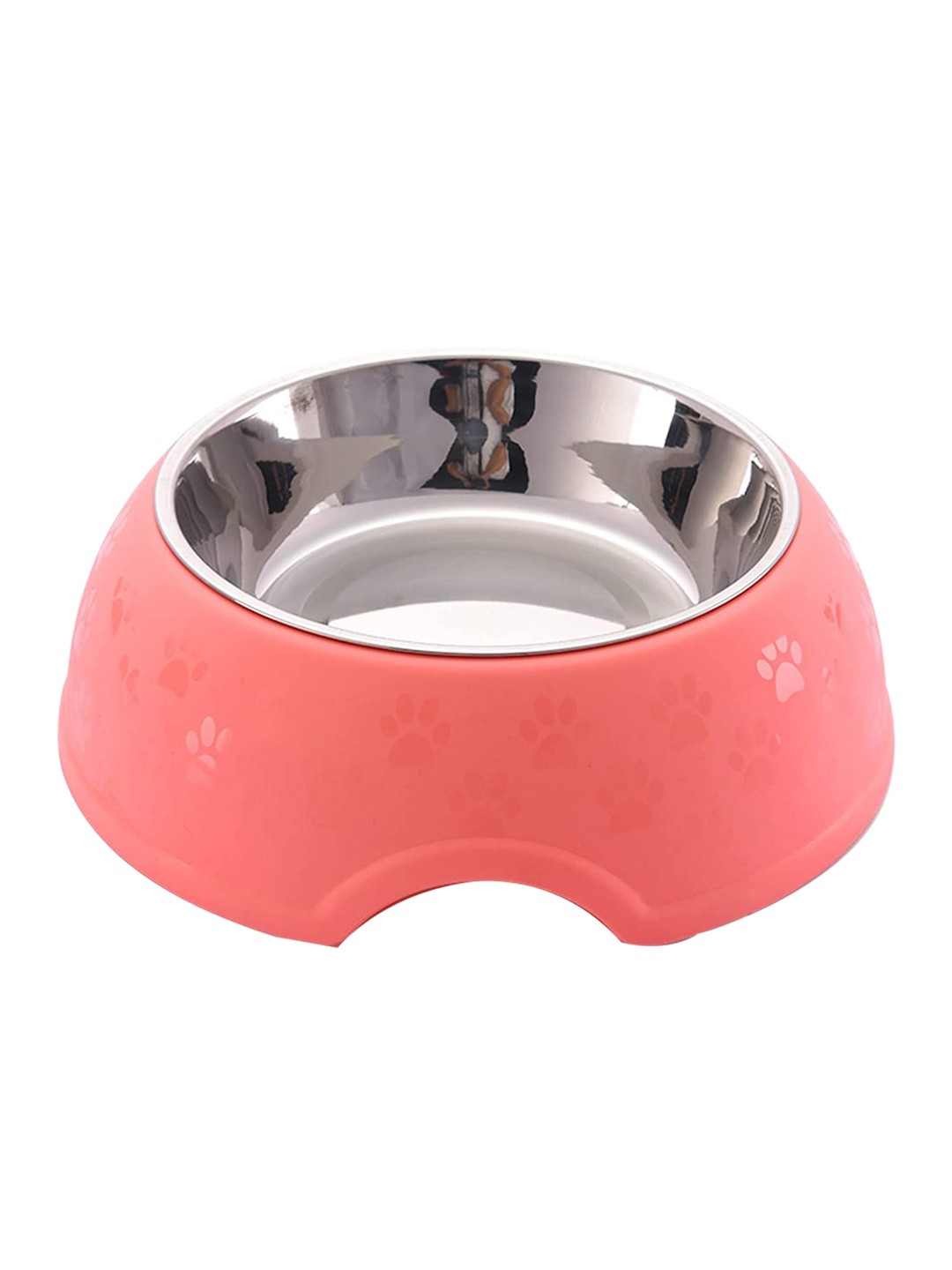 

Emily pets Pink & Silver-Toned Solid Stainless Steel Pet Bowl