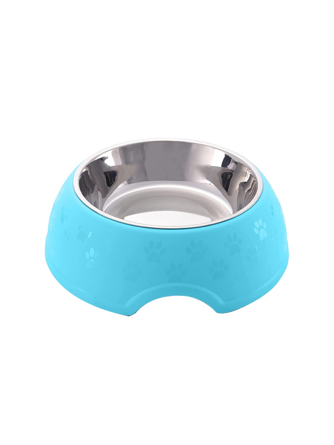 

Emily pets Blue & Silver-Toned Solid Stainless Steel Dog Bowl