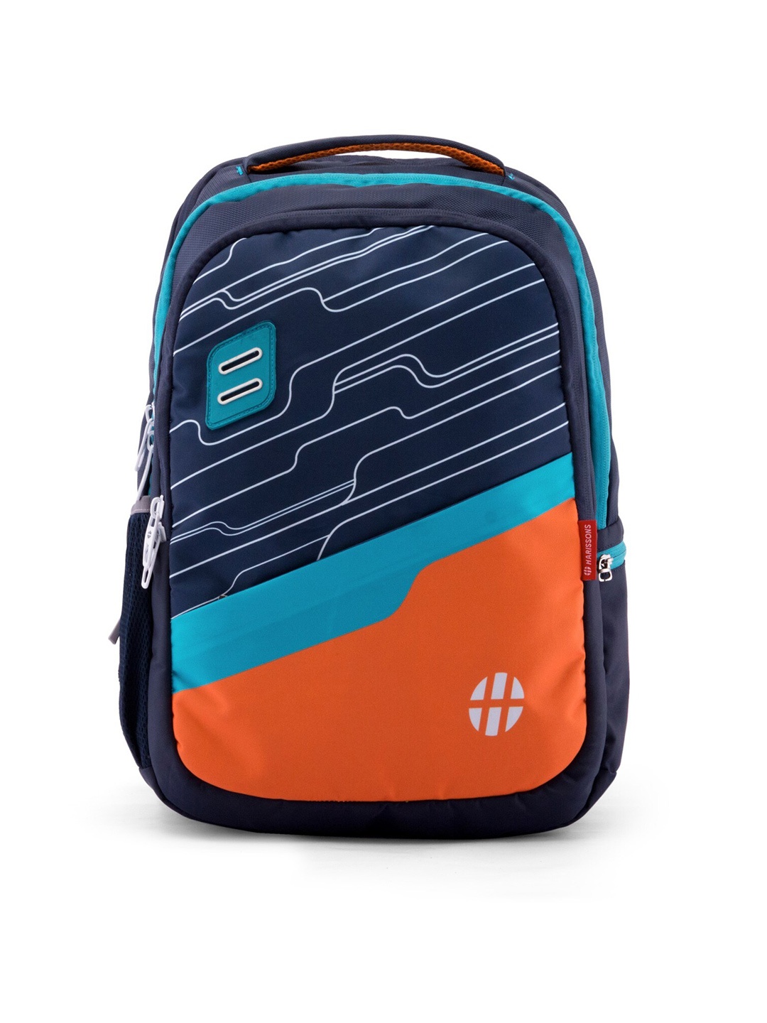 

Harissons Unisex Navy Blue & Orange Colourblocked Backpack