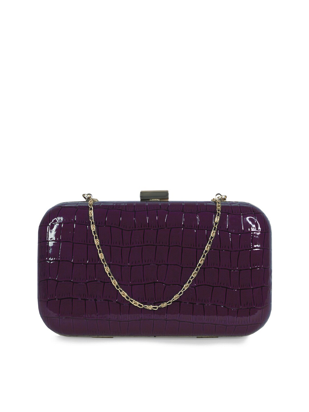 

MODERN MYTH Purple Textured Box Clutch