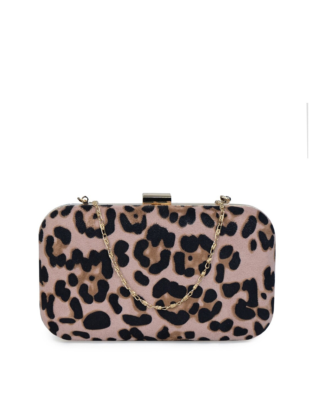 

MODERN MYTH Pink & Black Printed Box Clutch