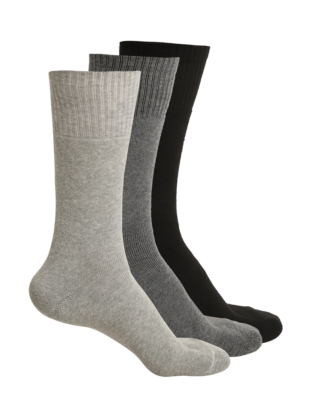 

LOUIS STITCH Men Pack Of 3 Egyptian Patterned Full Length Antimicrobial Socks, Grey