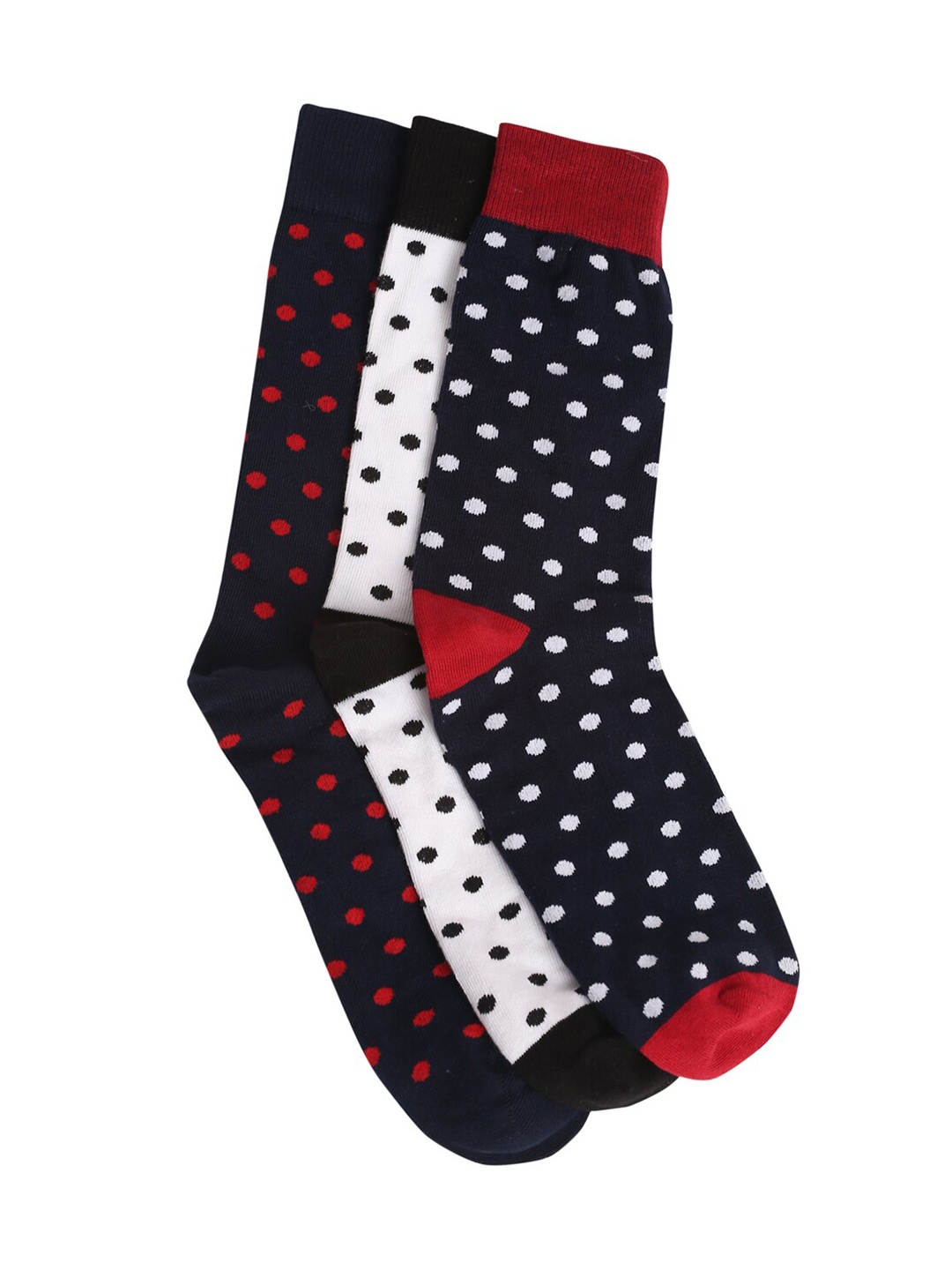 

LOUIS STITCH Men Pack Of 3 Patterned Calf Length Socks, Black