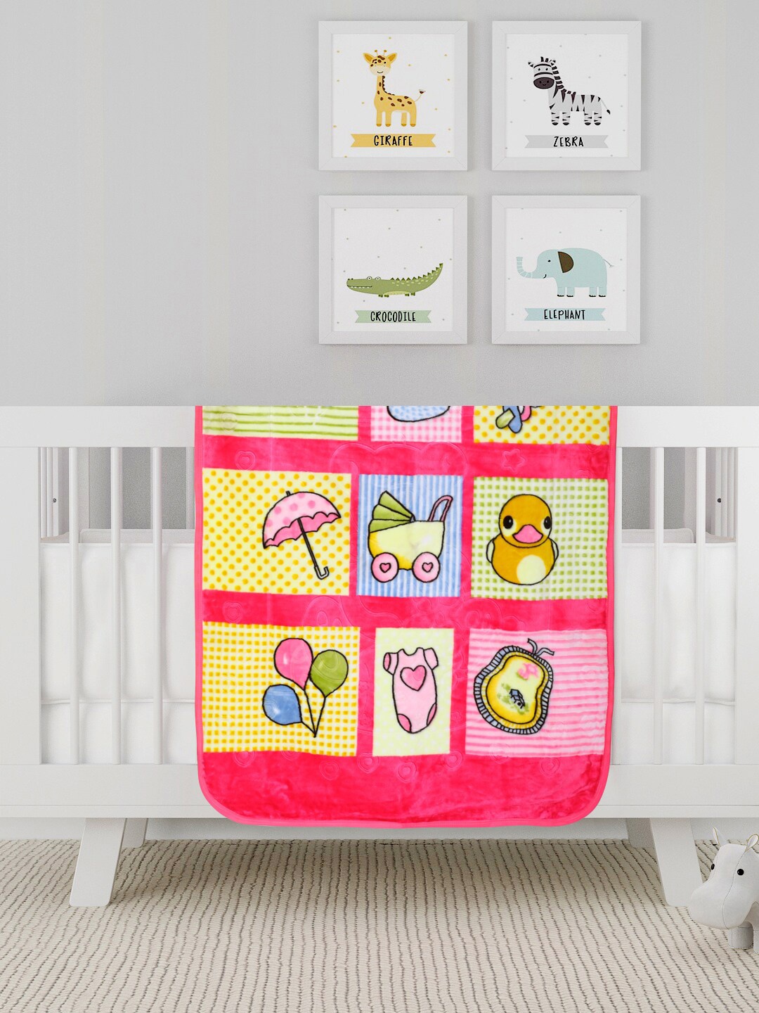 

ROMEE Pink Graphic Printed 500 GSM Heavy Winter Single Bed Blanket