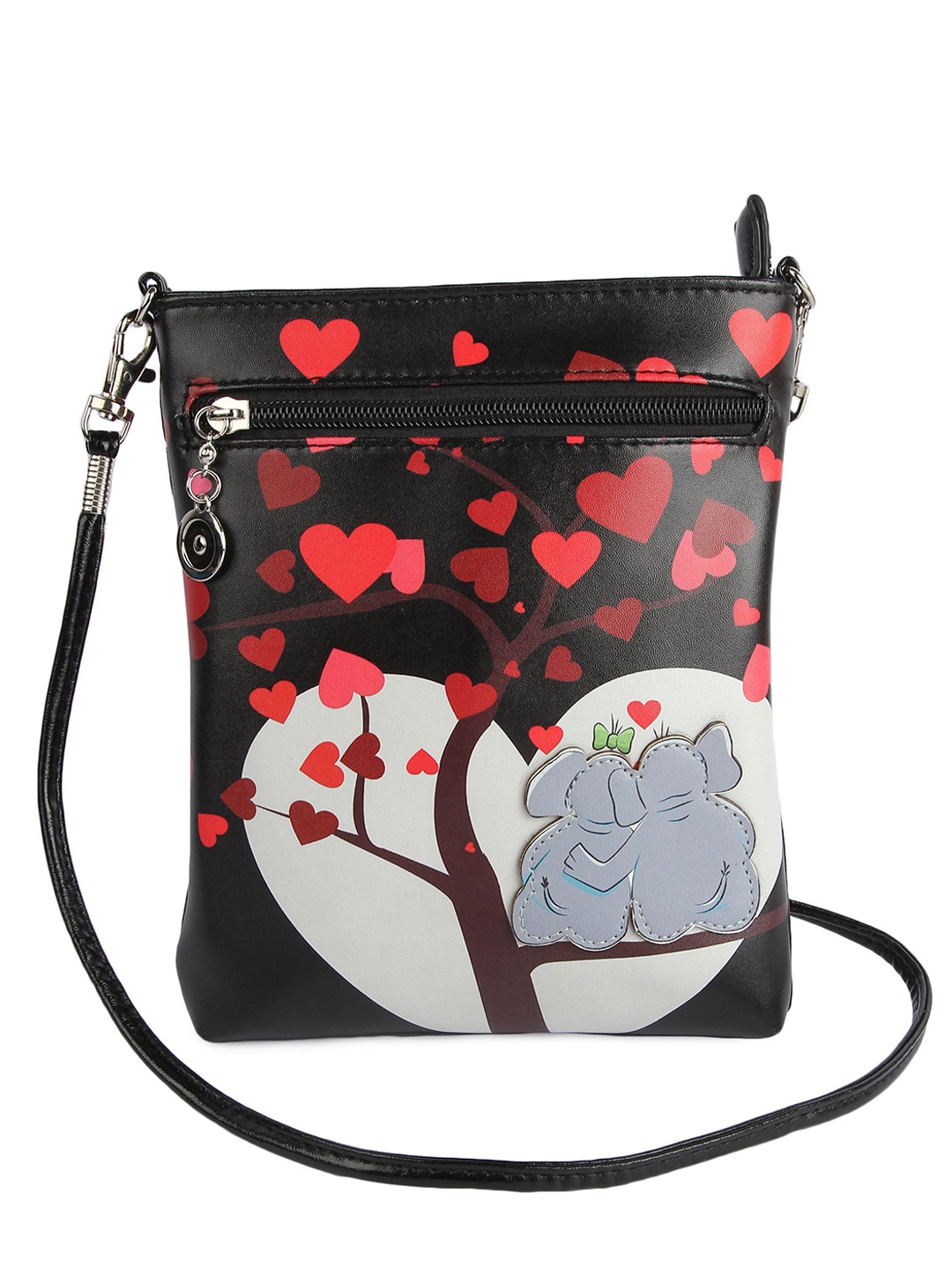 

Instabuyz Black Printed PU Shopper Sling Bag