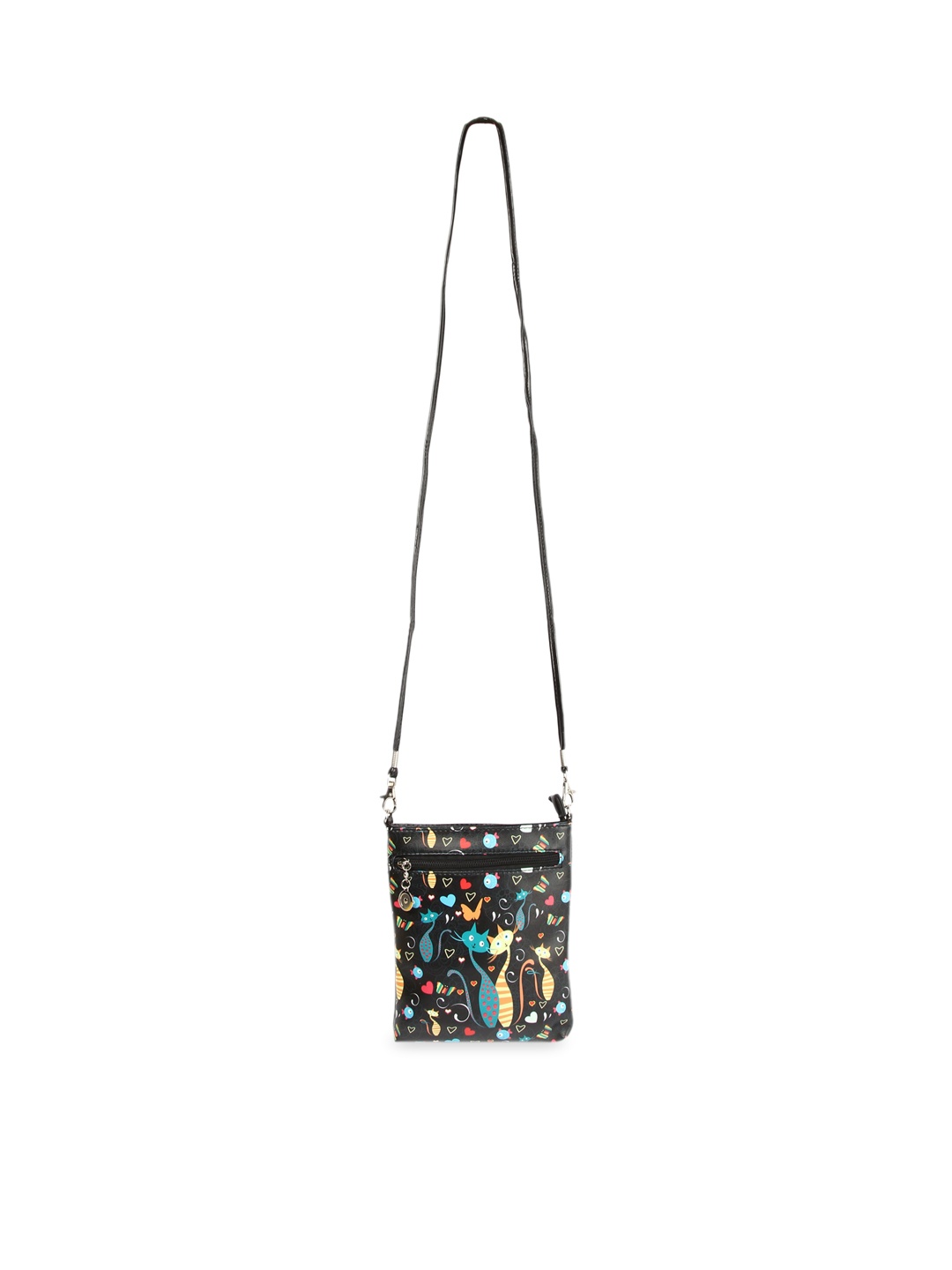 

Instabuyz Black Printed PU Structured Sling Bag