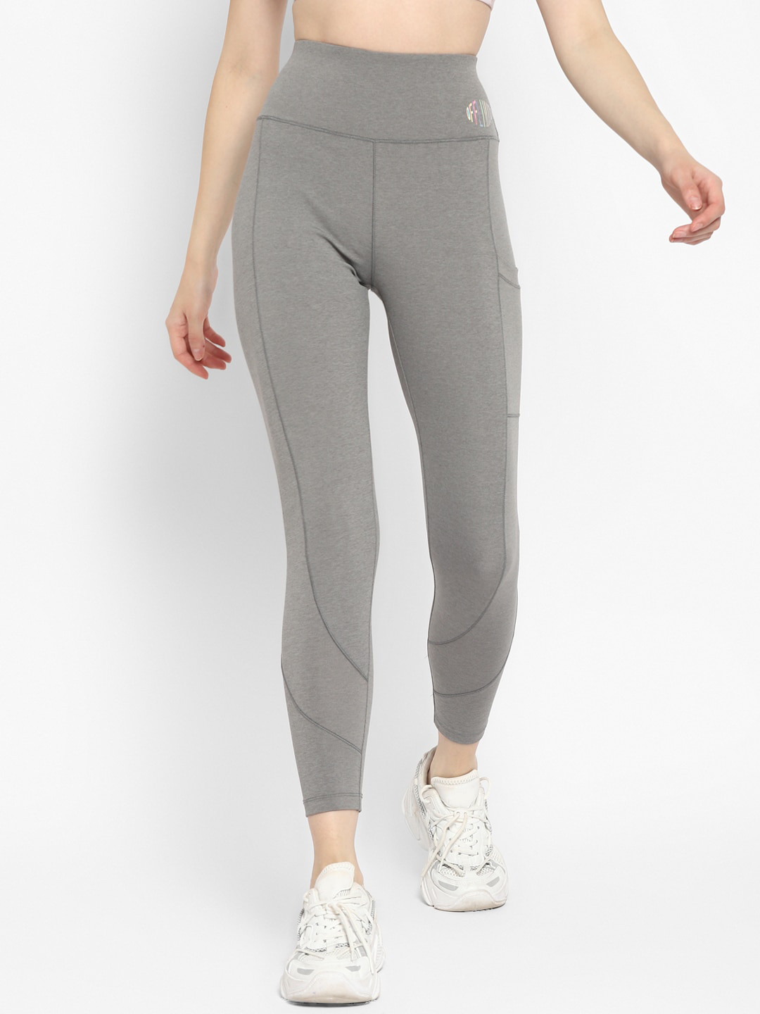 

OFF LIMITS Women Grey Solid Tights