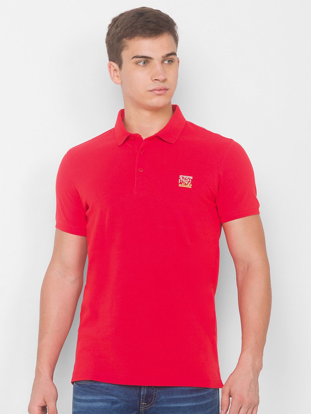 

SPYKAR Men Coral Polo Collar Slim Fit T-shirt