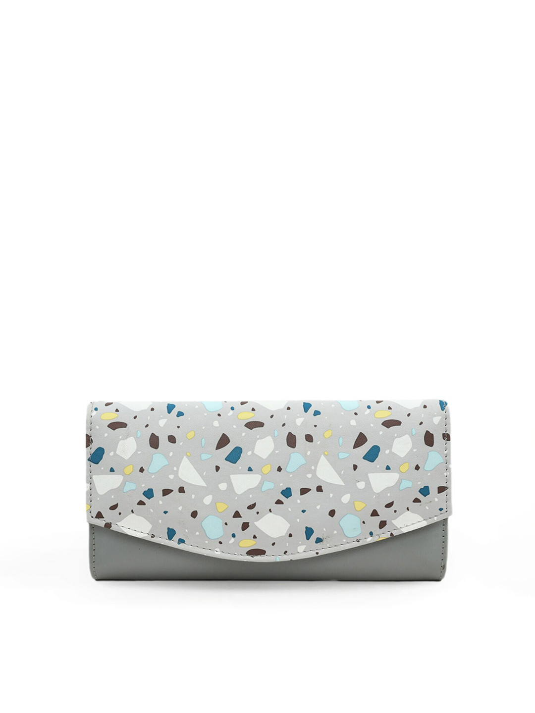 

Kastner Women Grey & Yellow Geometric Printed Two Fold Wallet