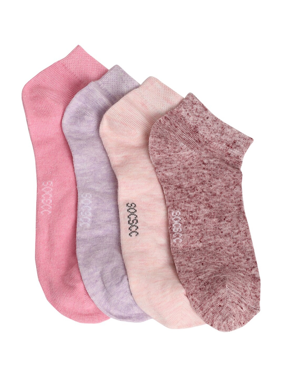 

MUTAQINOTI Men Pack Of 4 Assorted Ankle Length Antimicrobial Socks