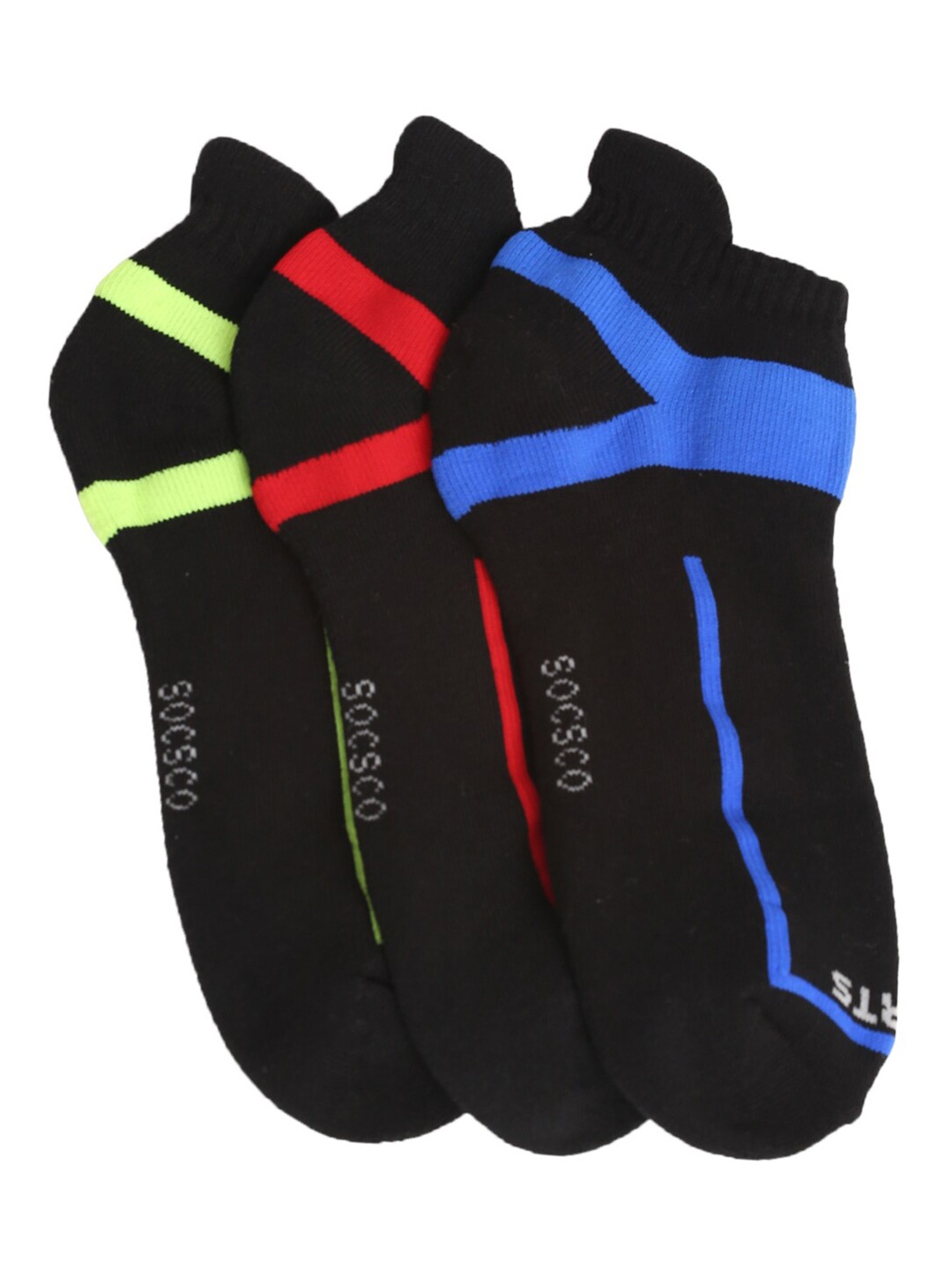 

MUTAQINOTI Men Pack Of 3 Assorted Ankle Length Antimicrobial Socks