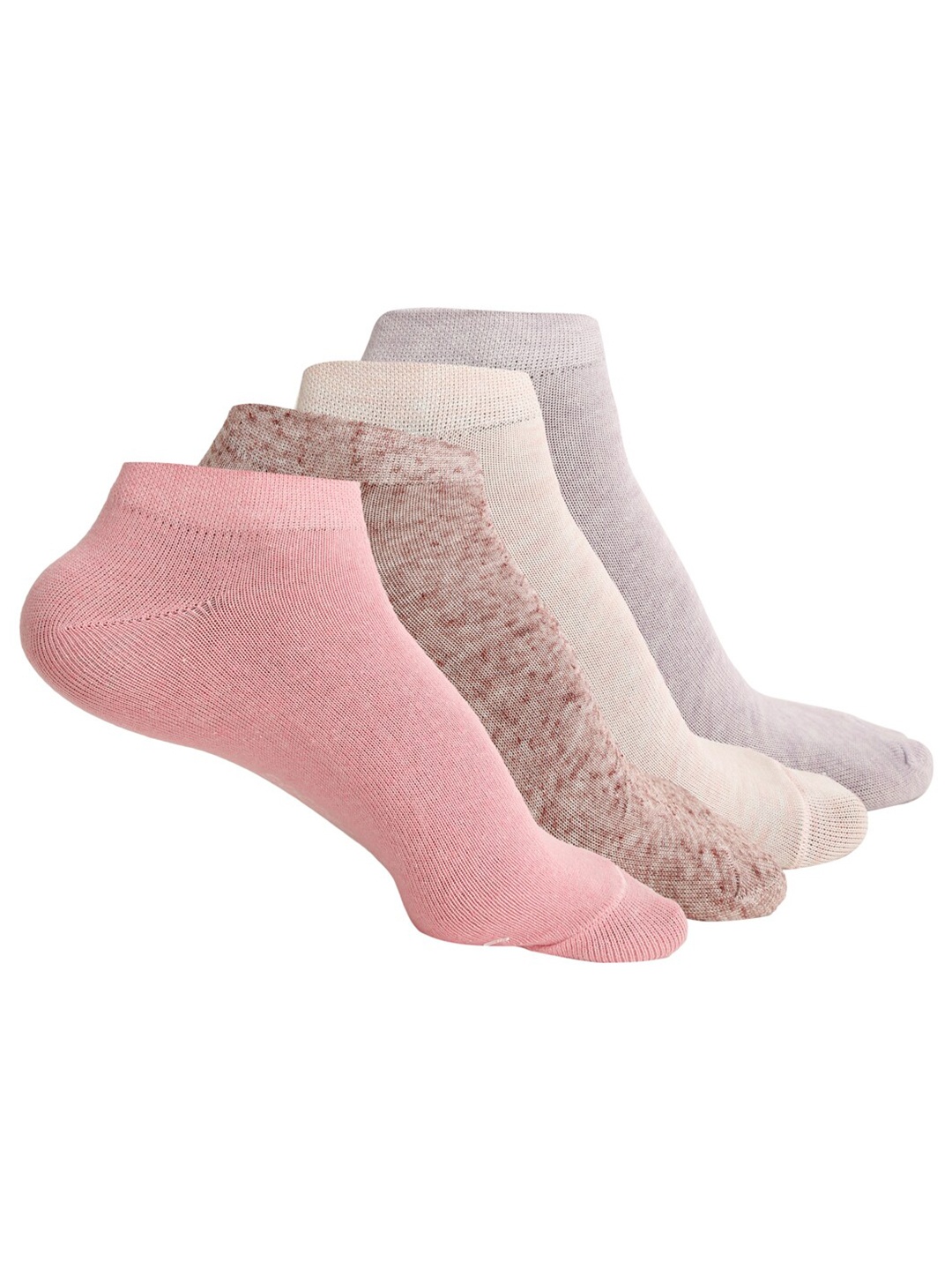 

MUTAQINOTI Men Pack Of 4 Assorted Ankle Length Antimicrobial Socks