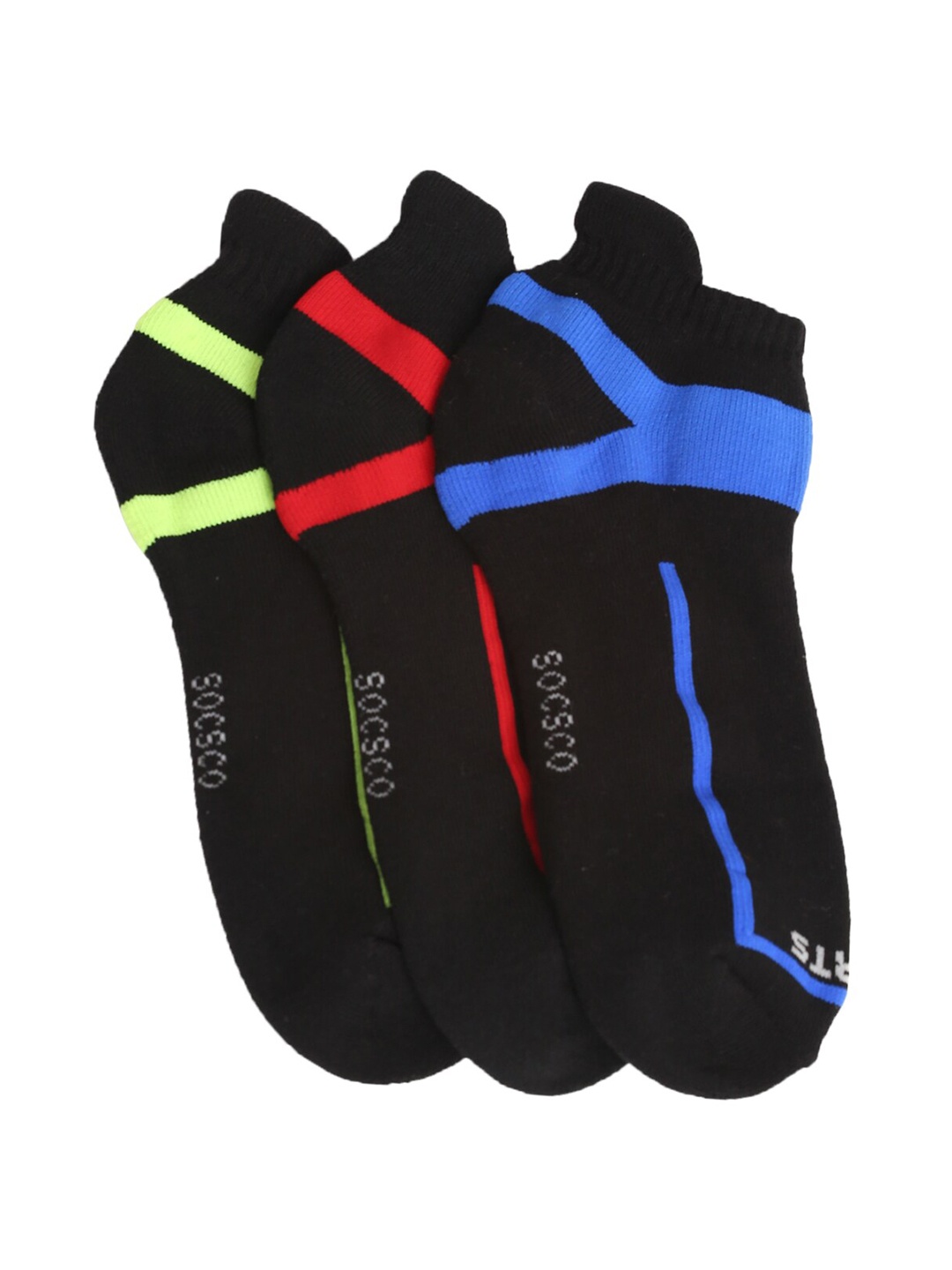 

MUTAQINOTI Men Pack Of 3 Assorted Ankle Length Antimicrobial Socks