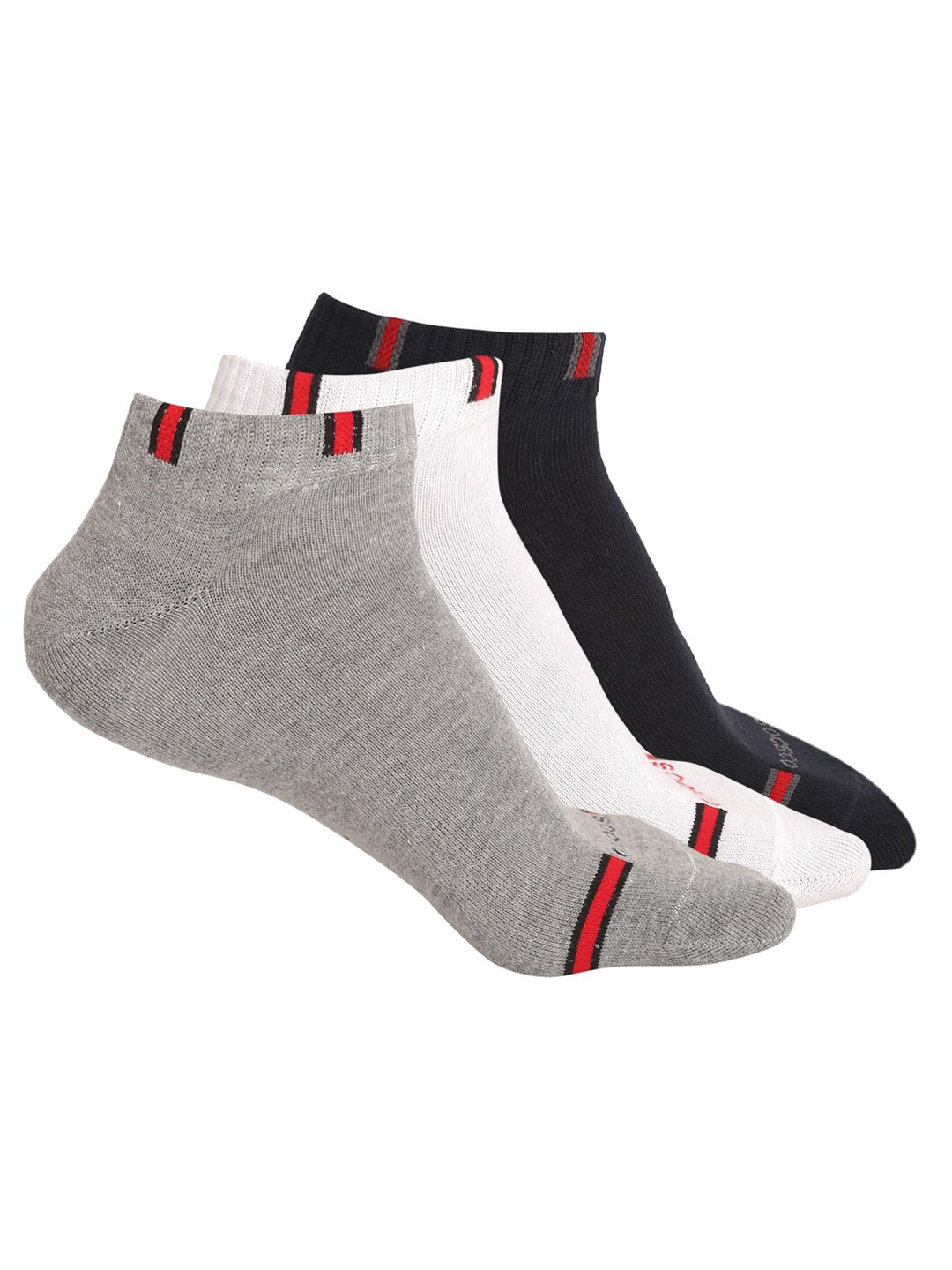 

MUTAQINOTI Men Pack Of 3 Assorted Ankle Length Antimicrobial Socks