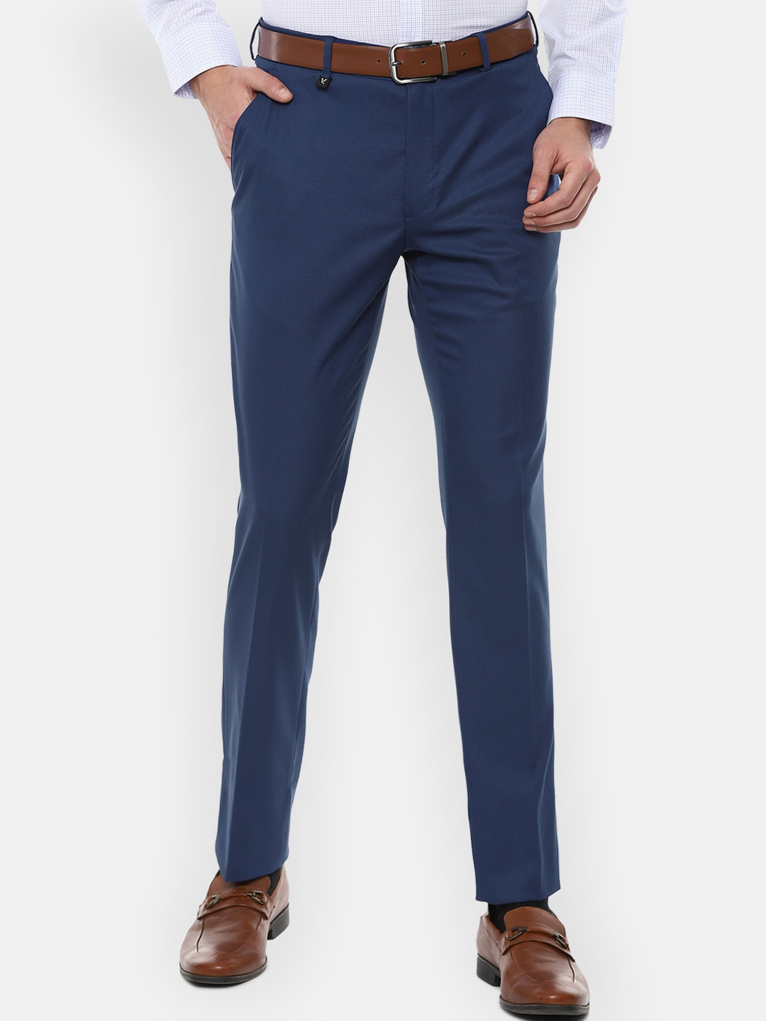 

V Dot Men Navy Blue Skinny Fit Trousers