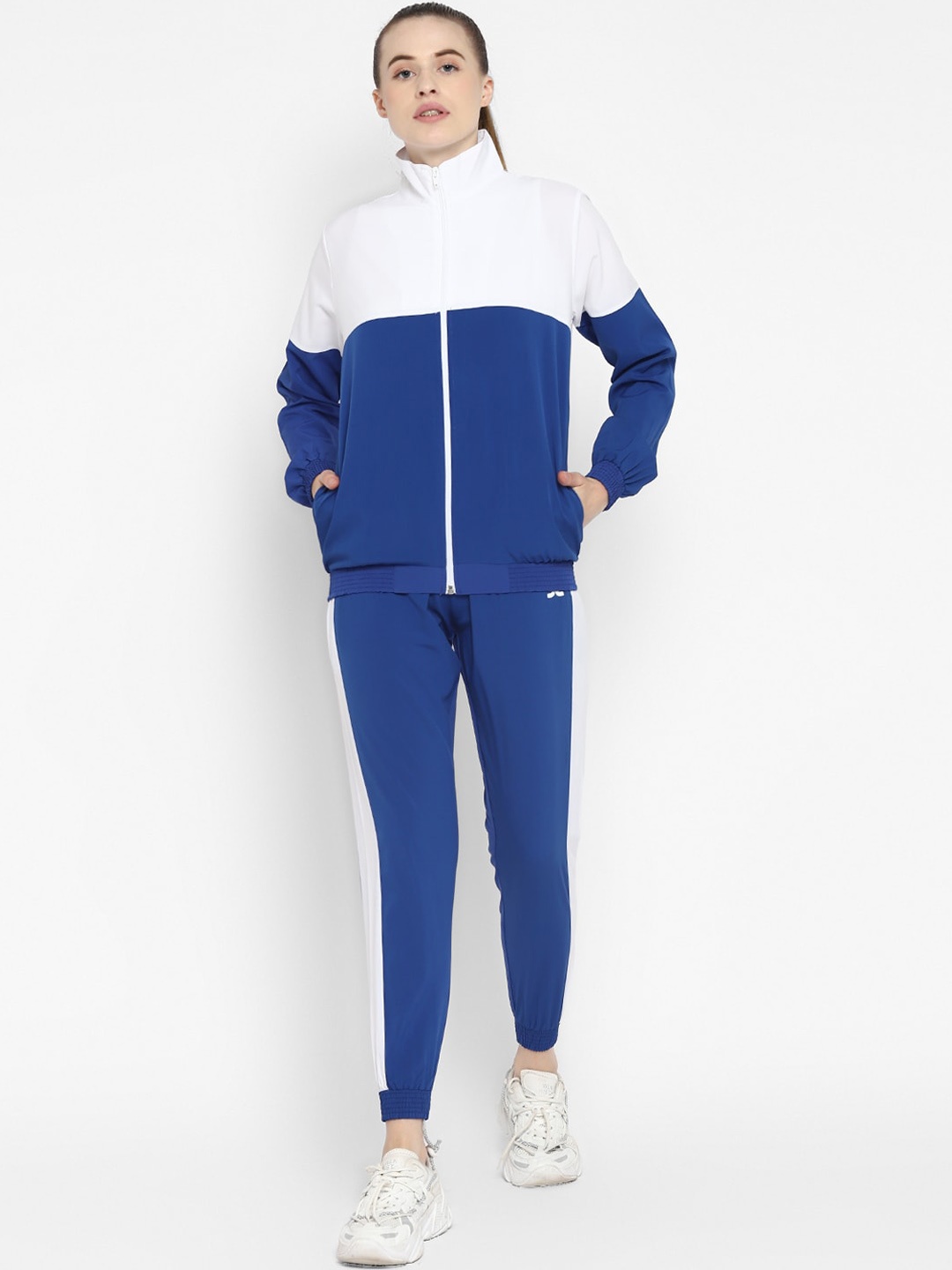 

OFF LIMITS Women Blue & White Colourblocked Tracksuit