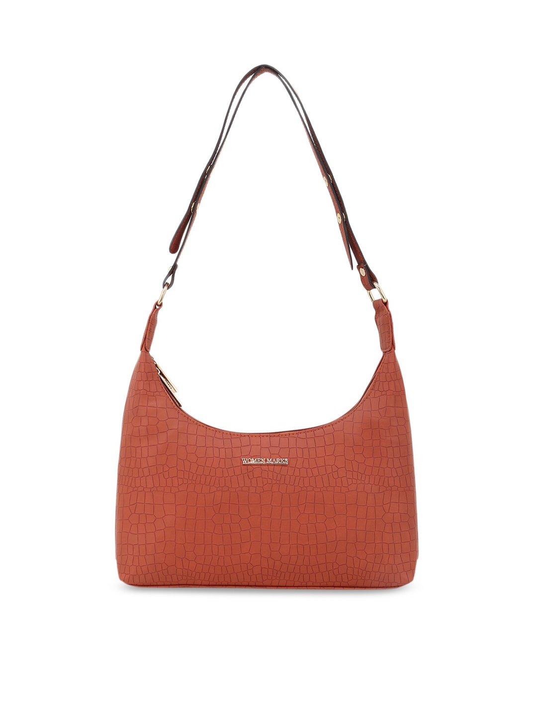 

WOMEN MARKS Maroon Textured Structured Handheld Bag