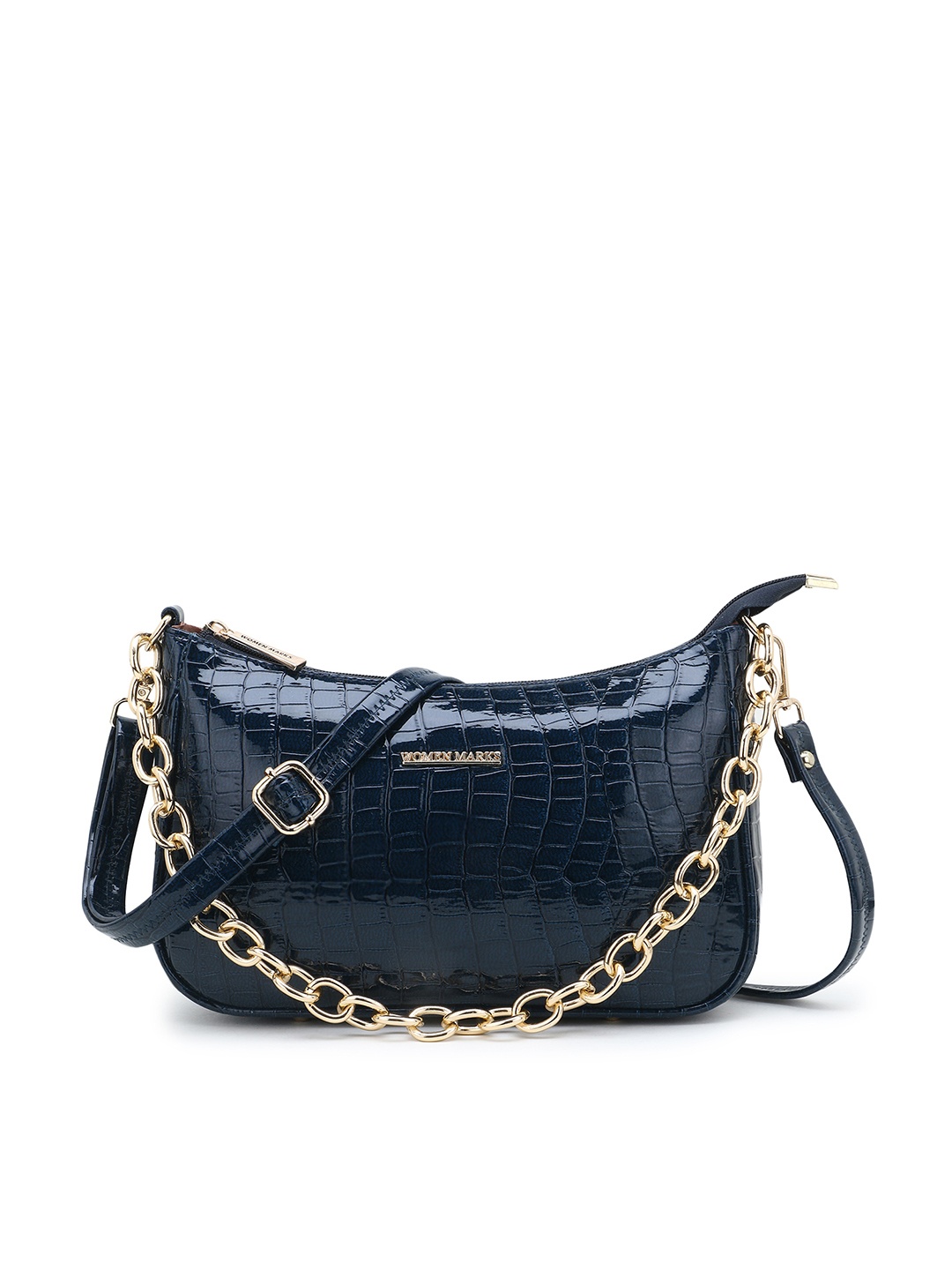

WOMEN MARKS Blue Textured PU Structured Shoulder Bag