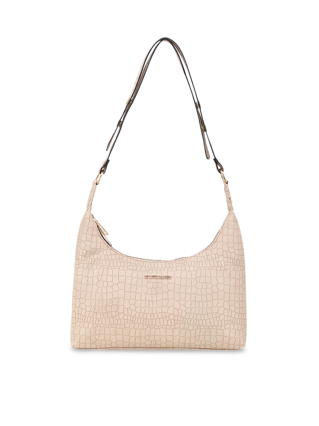 

WOMEN MARKS Cream-Coloured Texture Structured Shoulder Bag