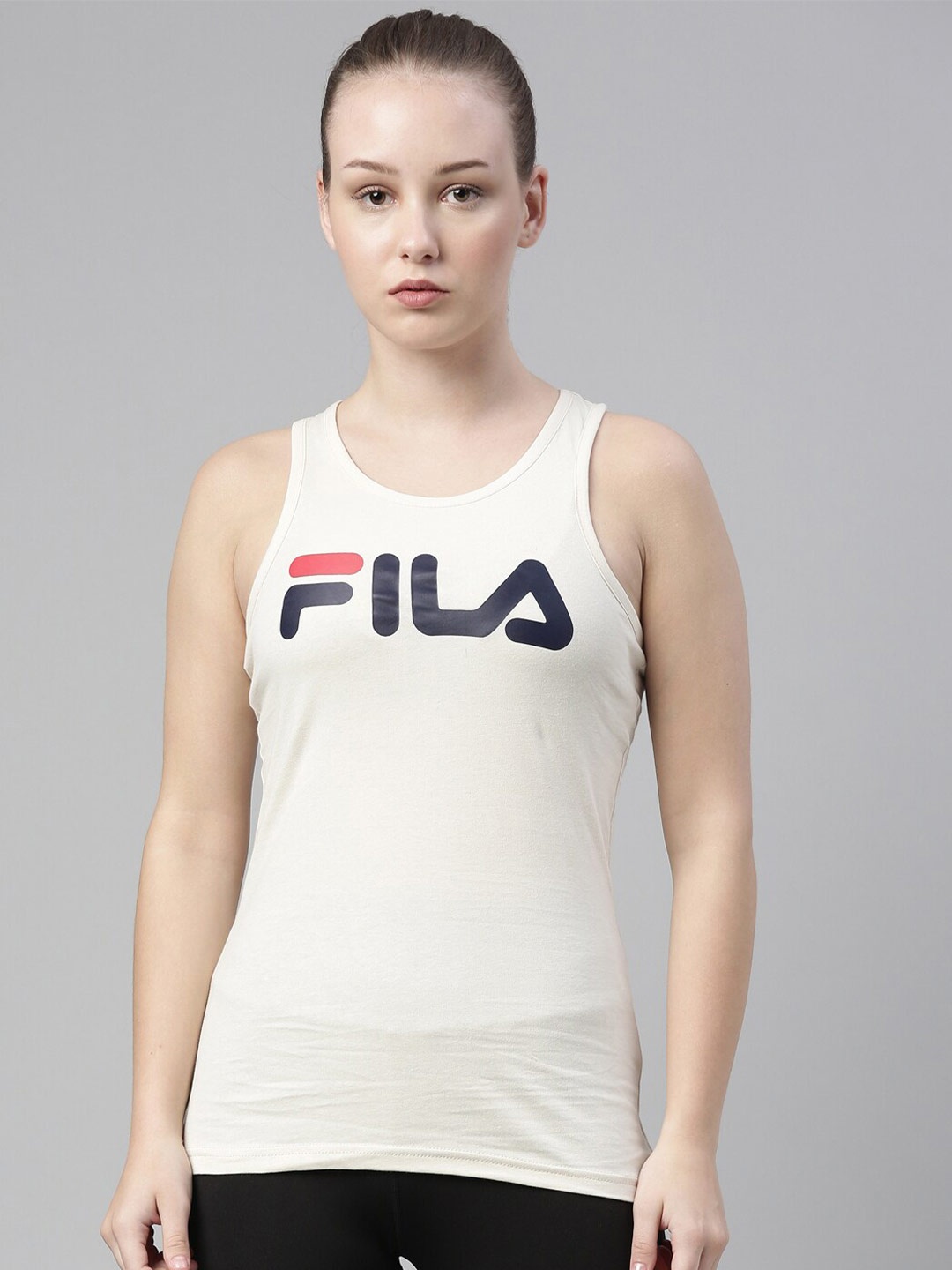 

FILA Pure Cotton Brand Logo Print Daisy T-Shirt, White
