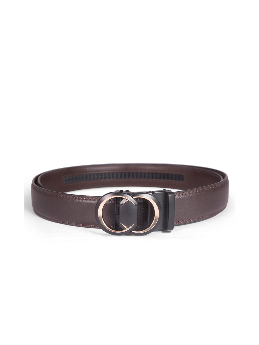 

BANGE Men Brown Textured Leather Formal Belt