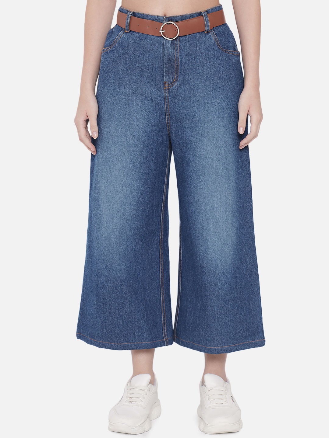 

Orchid Blues Women Blue Flared High-Rise Light Fade Jeans