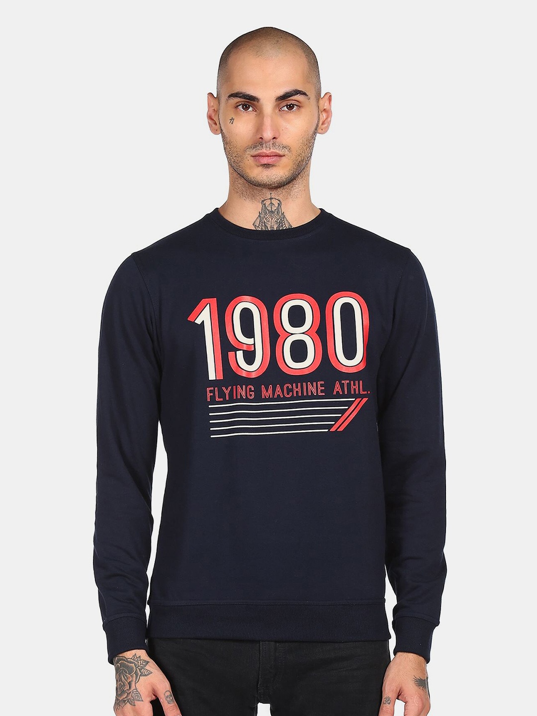 

Flying Machine Men Blue Graphic Print Sweatshirt
