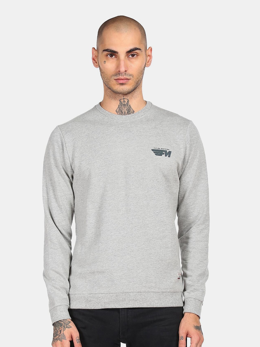 

Flying Machine Men Grey Sweatshirt