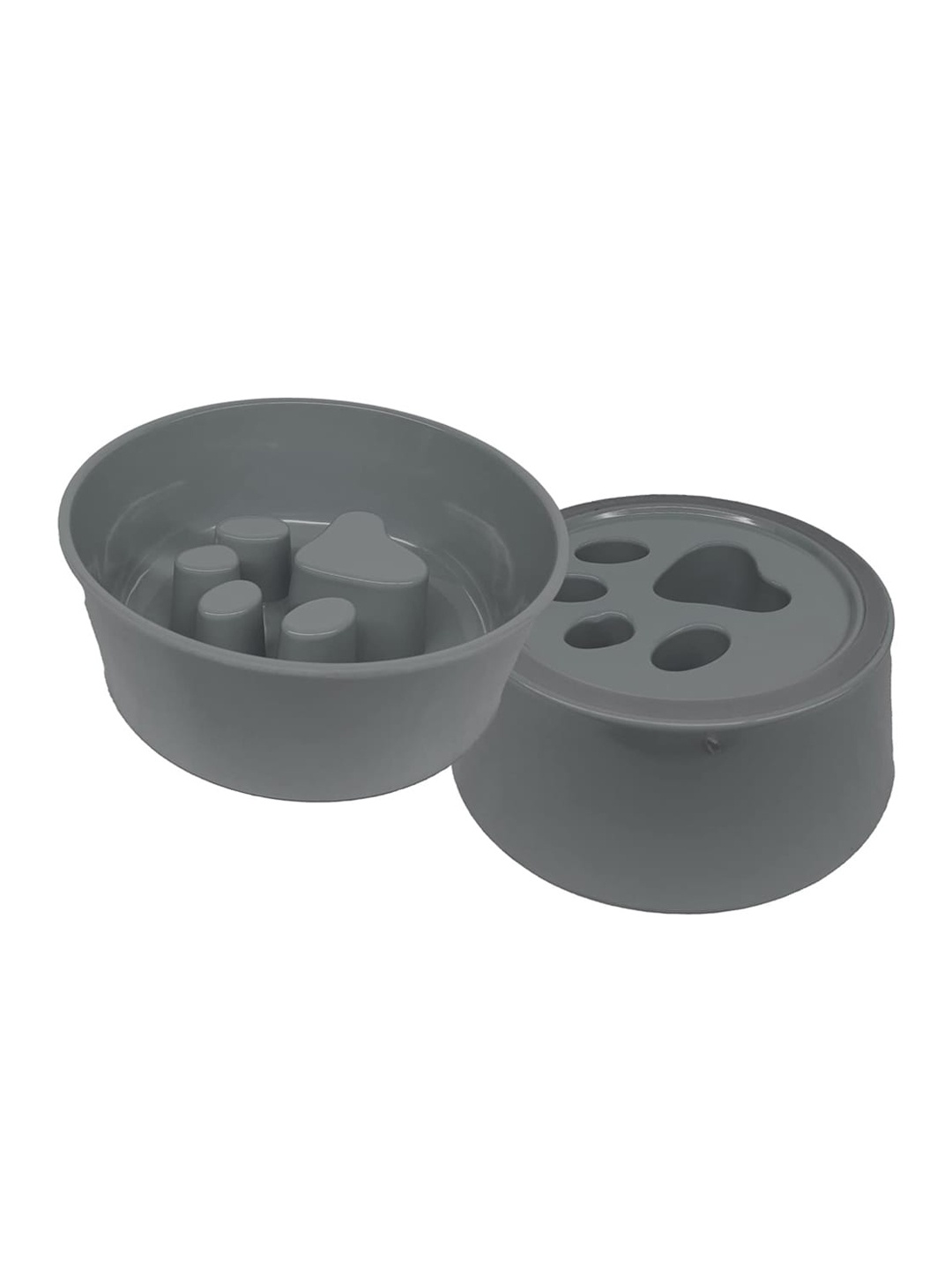 

Emily Pets Grey Paw Shaped Slow Feed Ceramic Pet Bowl
