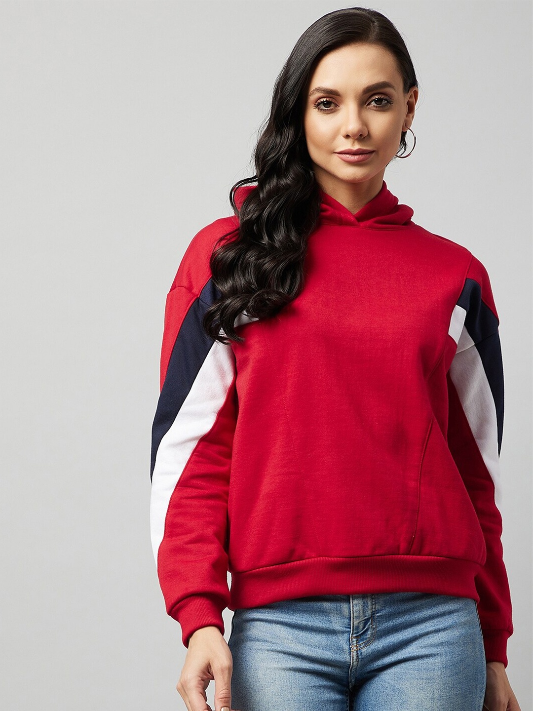 

Carlton London Women Red Hooded Sweatshirt