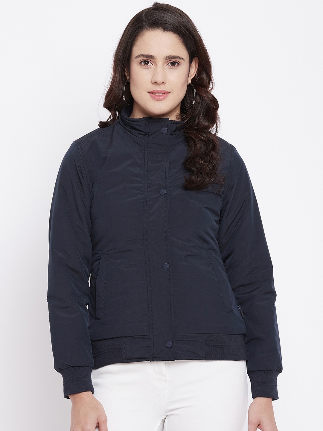 

Okane Women Navy Blue Lightweight Padded Jacket