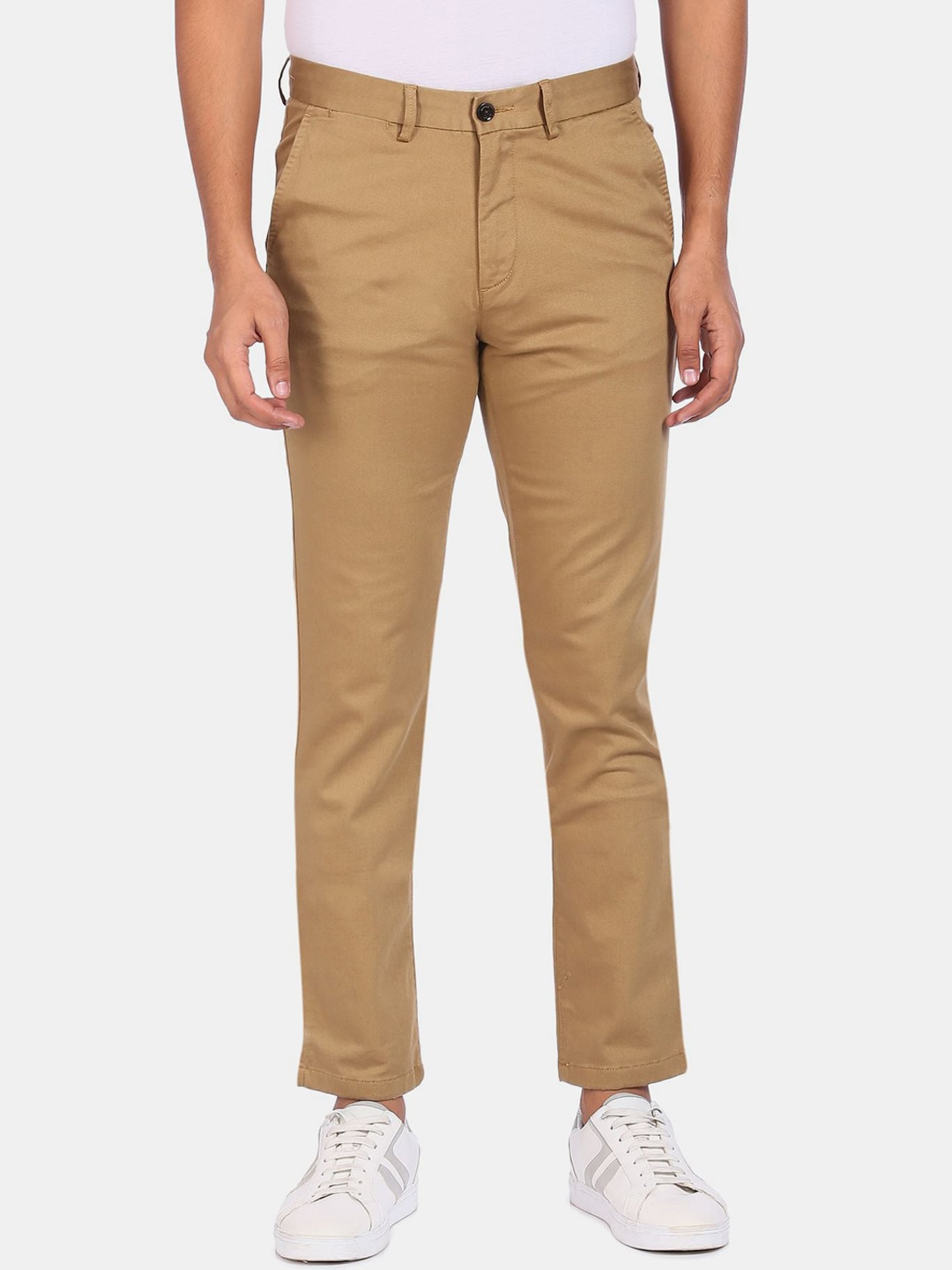 

Arrow Sport Men Beige Solid Regular Trousers