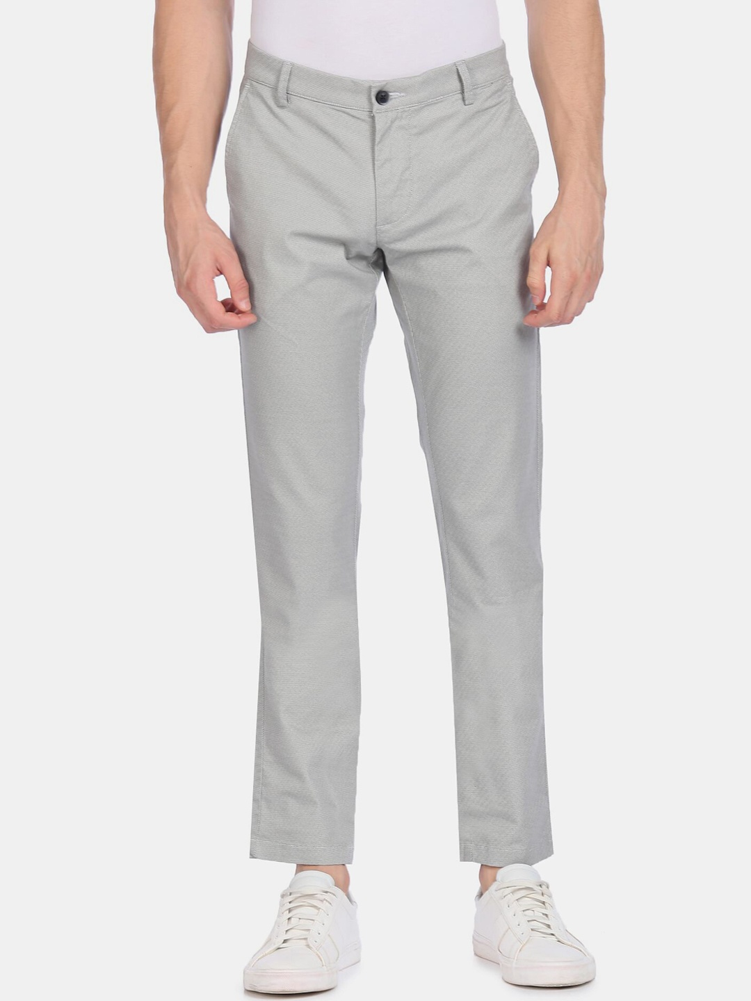 

Arrow Sport Men Grey Mid-Rise Trousers
