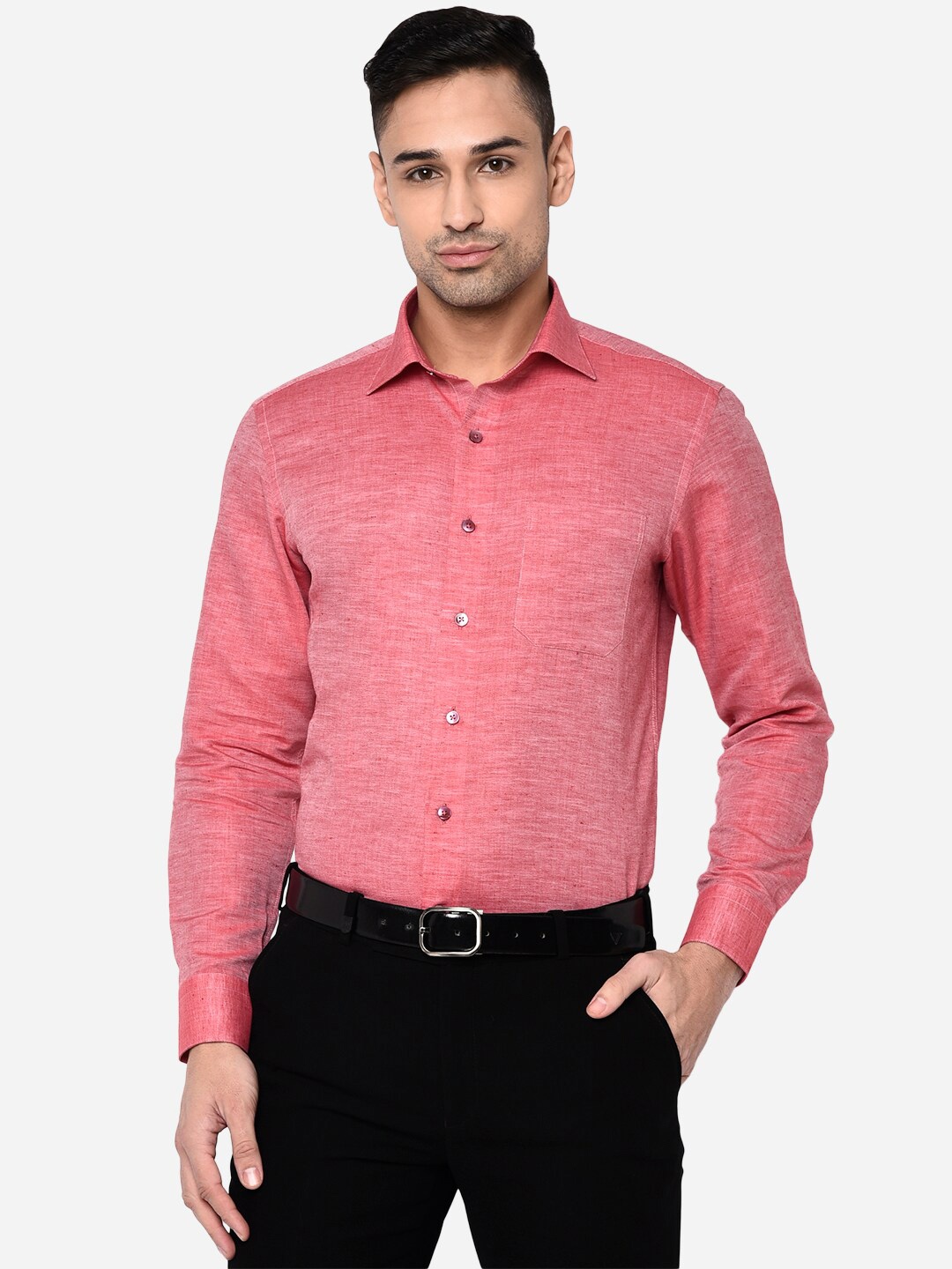 

METAL Men Pink Slim Fit Formal Shirt