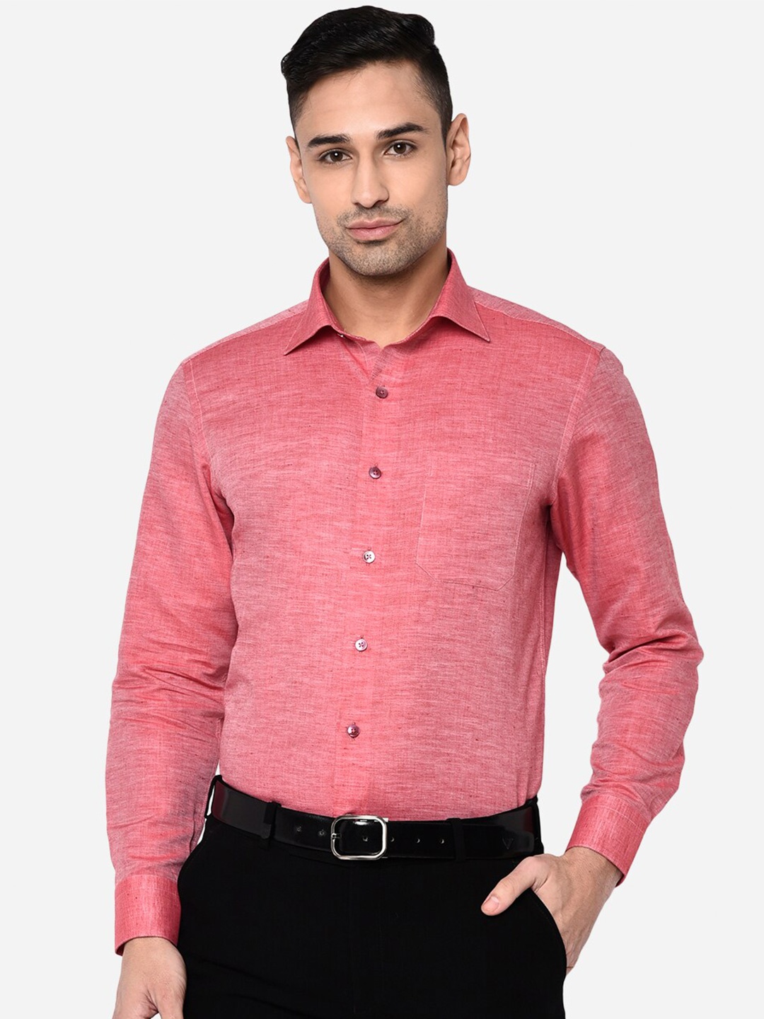 

METAL Men Pink Slim Fit Formal Shirt