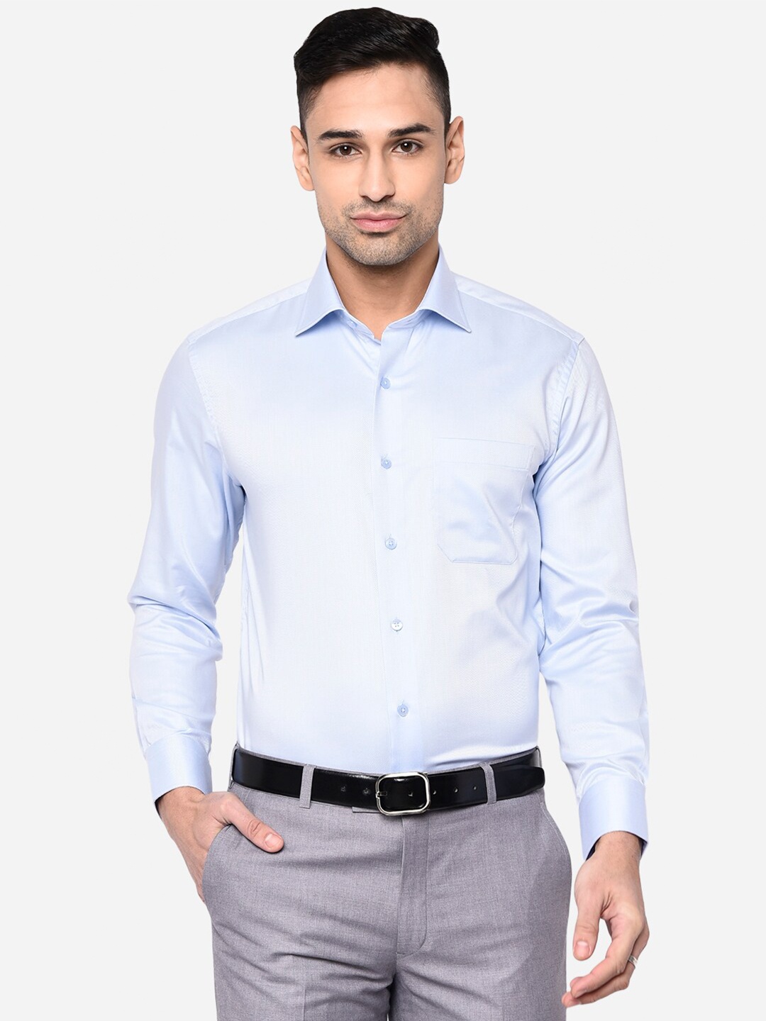 

METAL Men Blue Slim Fit Pure Cotton Formal Shirt