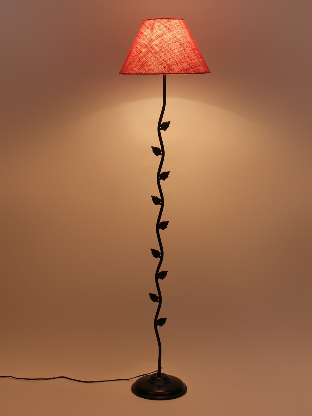 

Devansh Pink Floor Lamp with Jute Shade