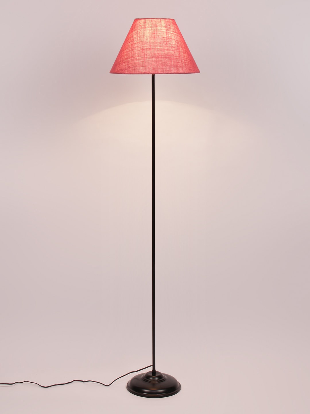 

Devansh Pink Floor Lamp with Jute Shade