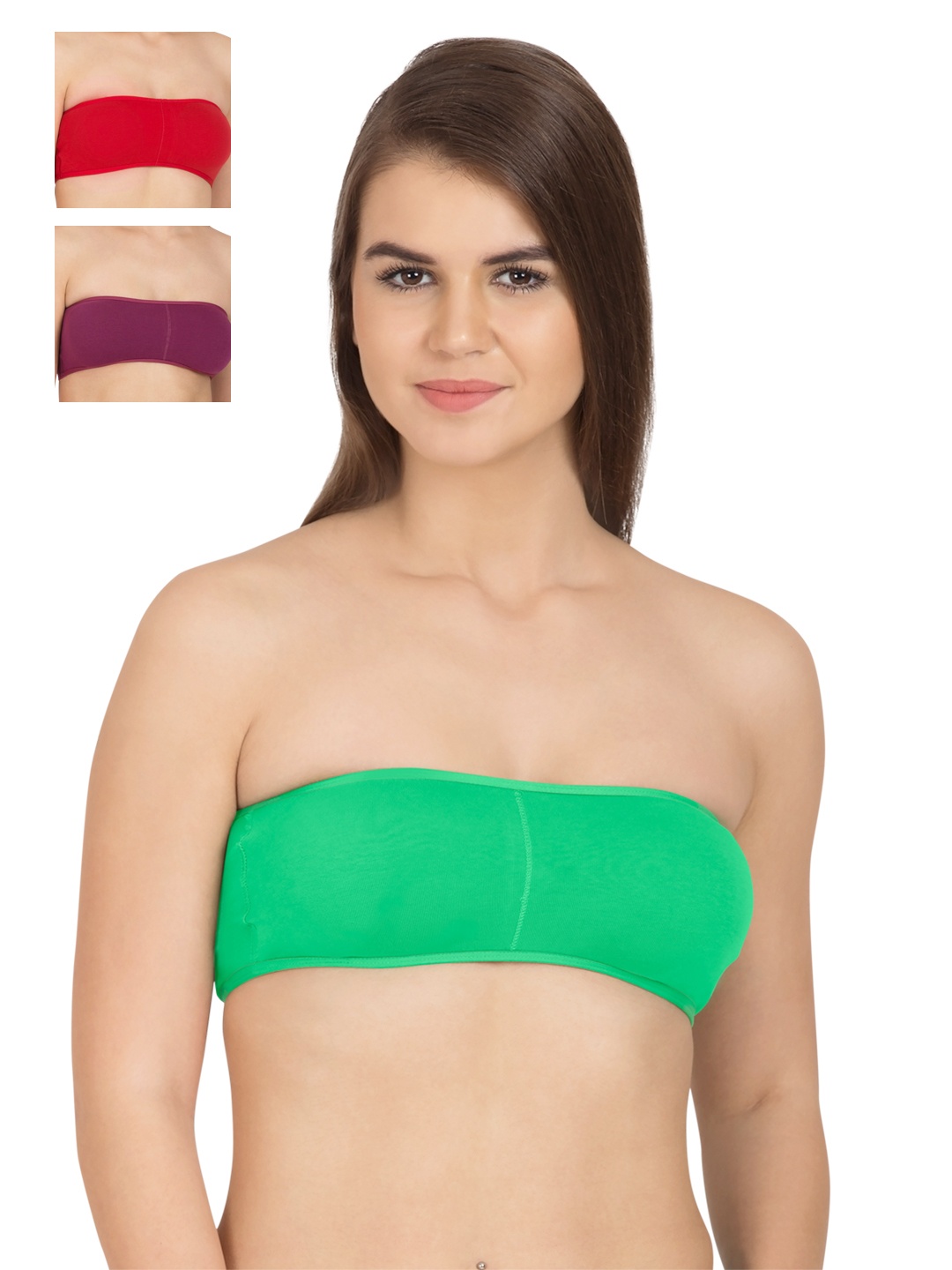 

Tweens Pack of 3 Full-Coverage Tube Bras TW278, Green