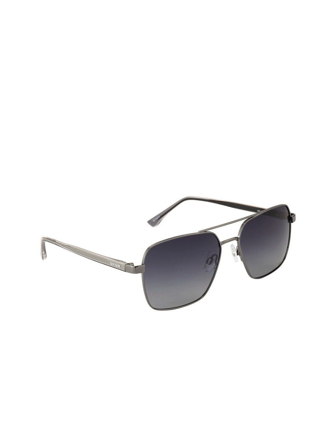 

OPIUM Men Grey Lens & Silver-Toned Rectangle Sunglasses OP-1862-C02-Grey