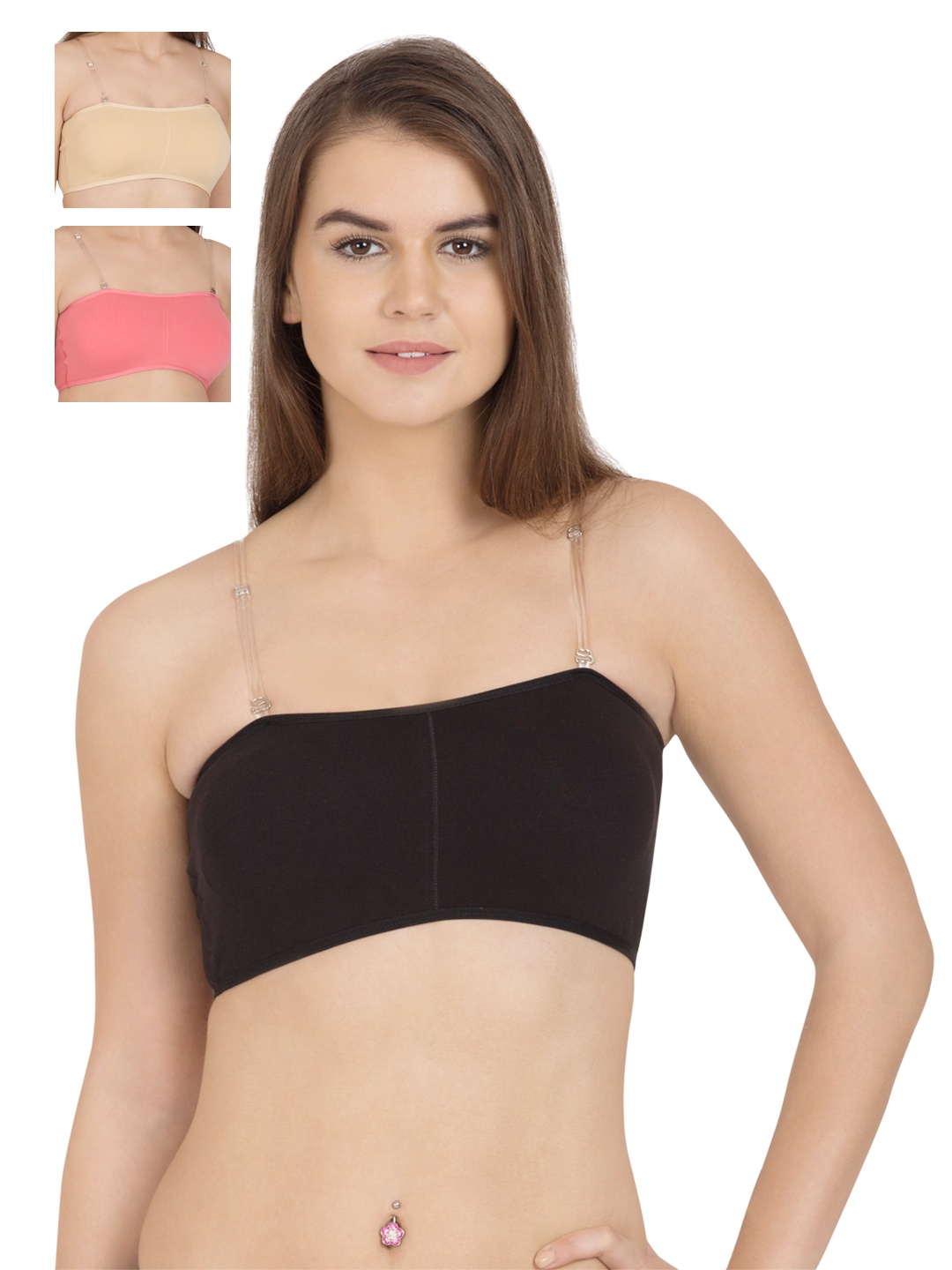 

Tweens Pack of 3 Full-Coverage Tube Bras TW279, Black