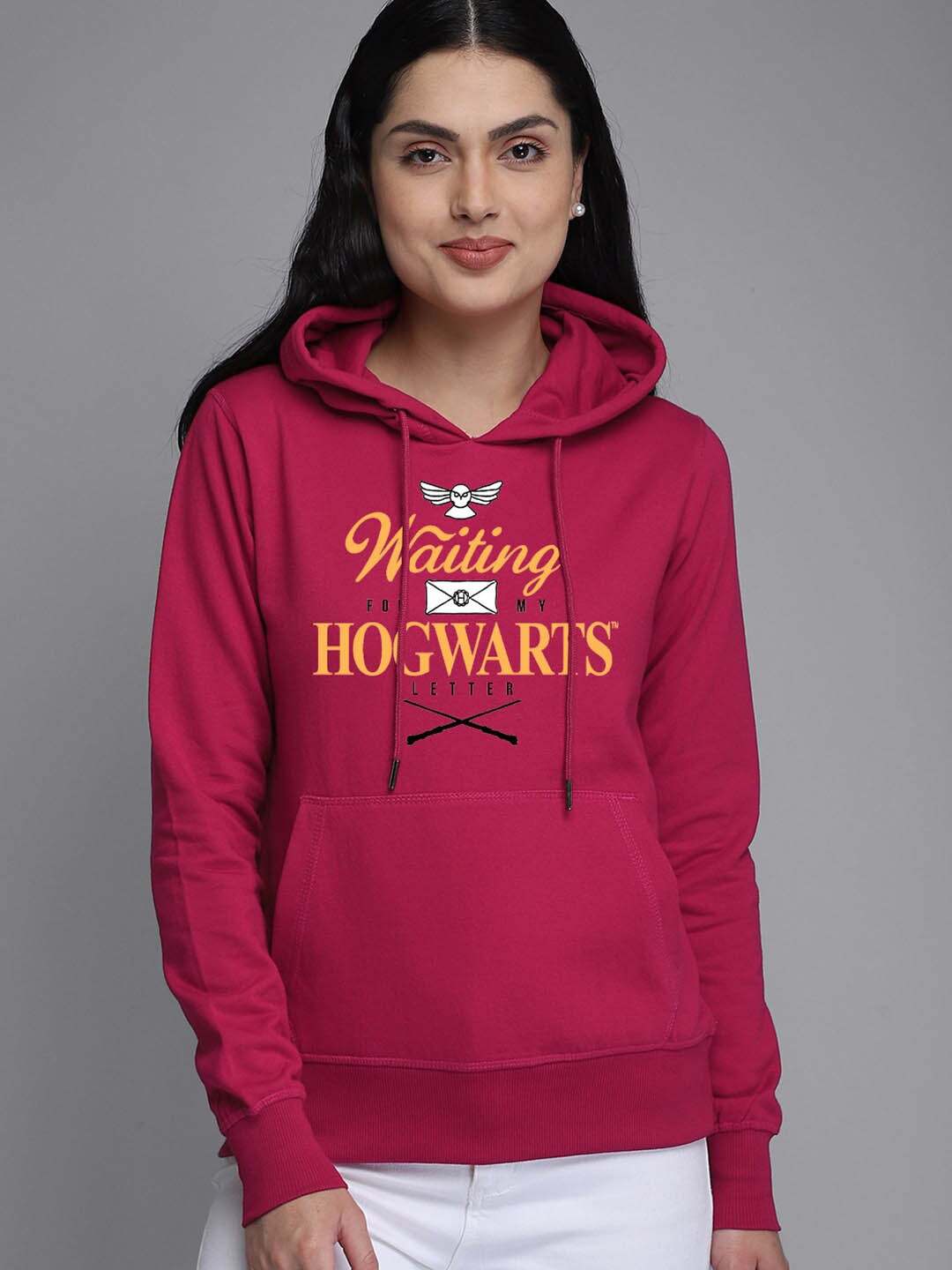 

Free Authority Women Pink Harry Potter Printed Hooded Sweatshirt