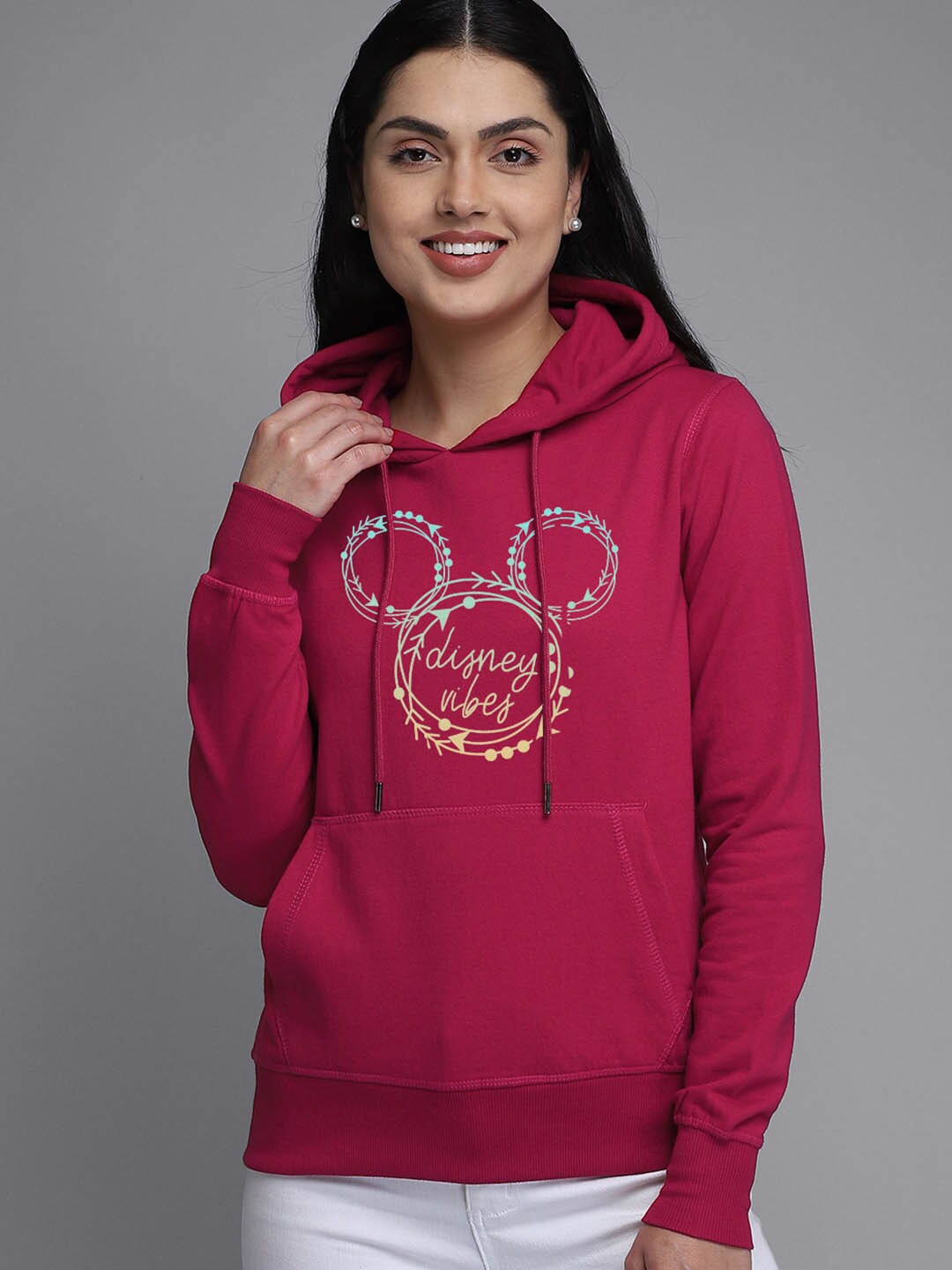 

Free Authority Mickey & Friends Women Red Printed Hooded Sweatshirt
