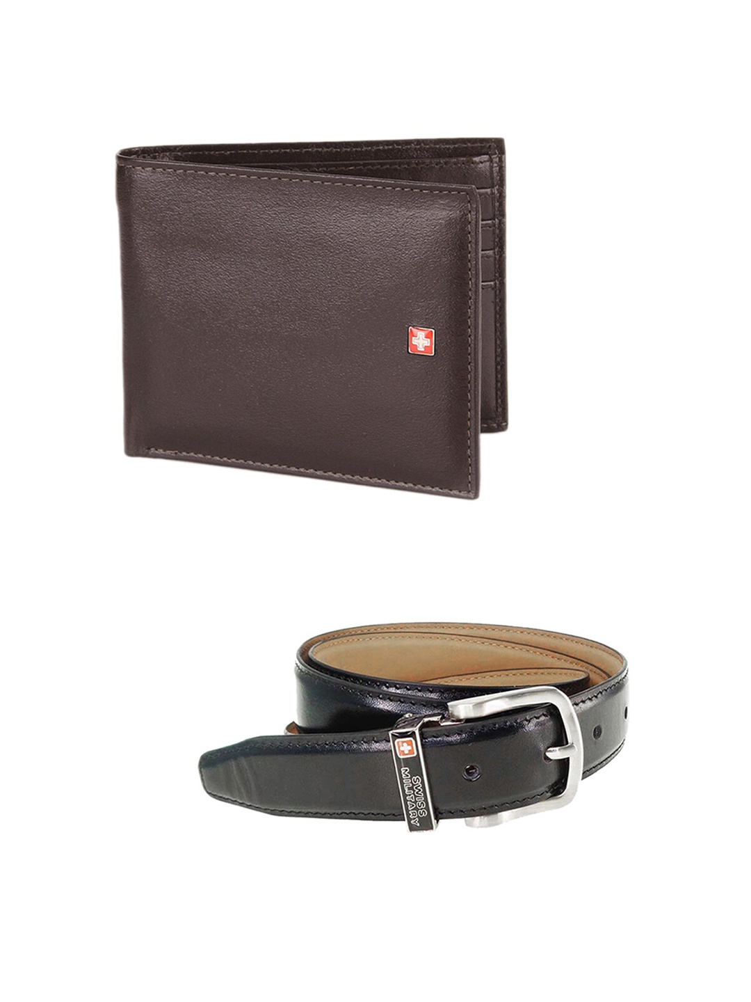 

SWISS MILITARY Men Black & Brown Leather Accessory Gift Set