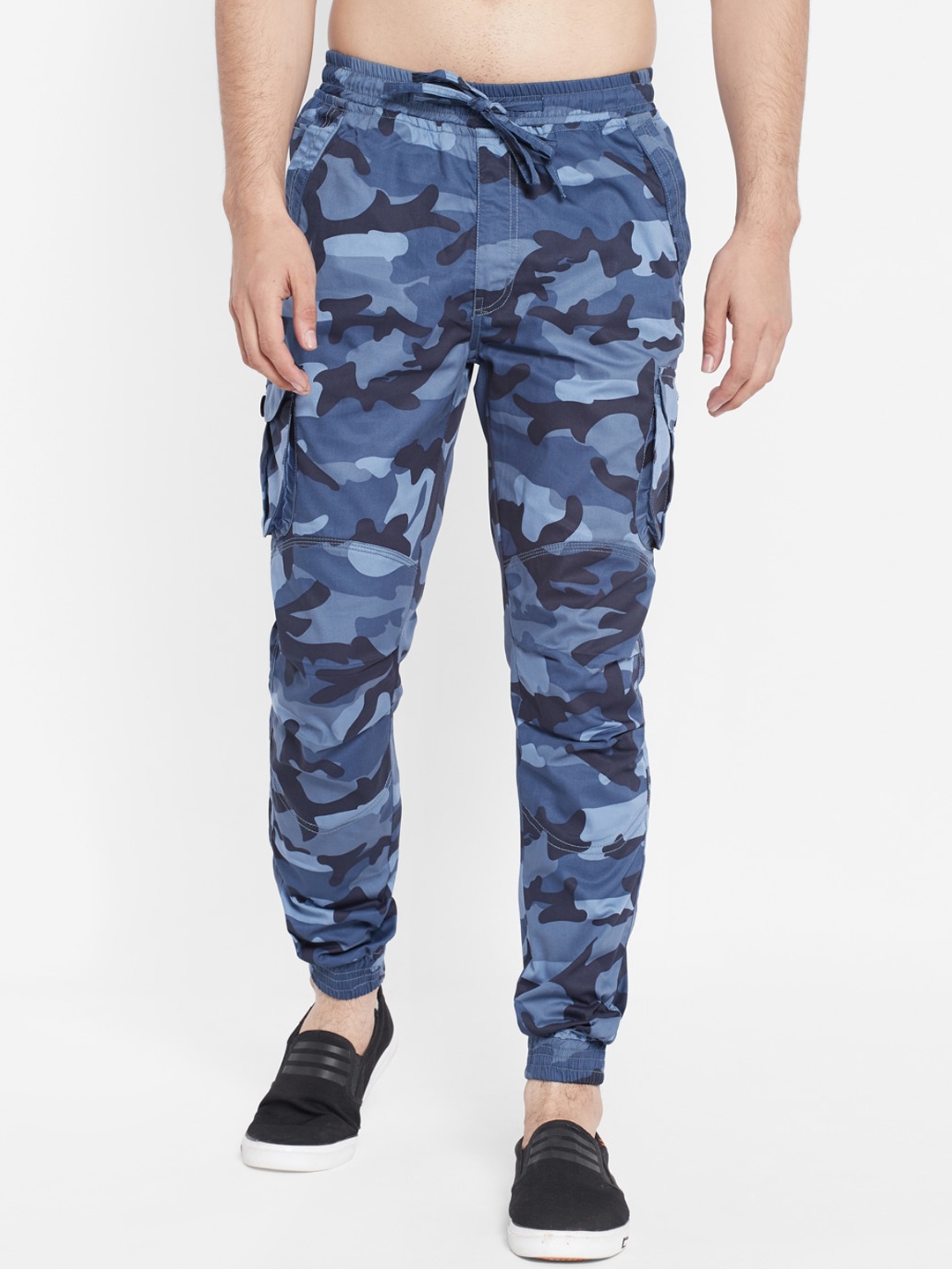 

SAPPER Men Multicoloured Camouflage Printed Slim Fit Pure Cotton Joggers, Multi