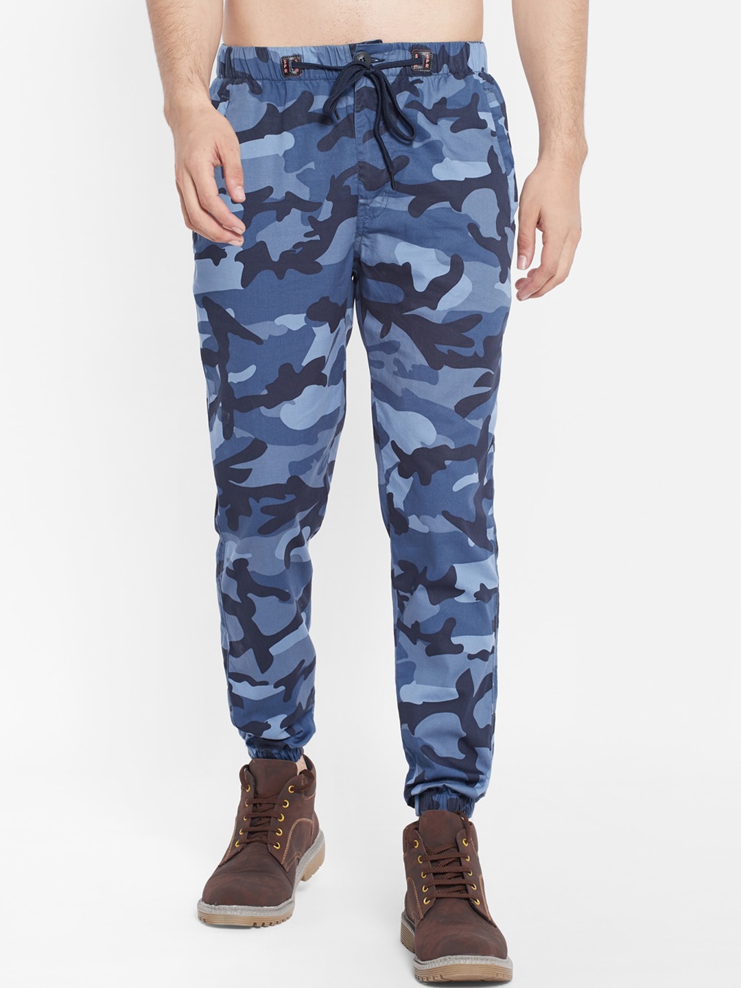 

SAPPER Men Multicoloured Camouflage Printed Joggers, Multi