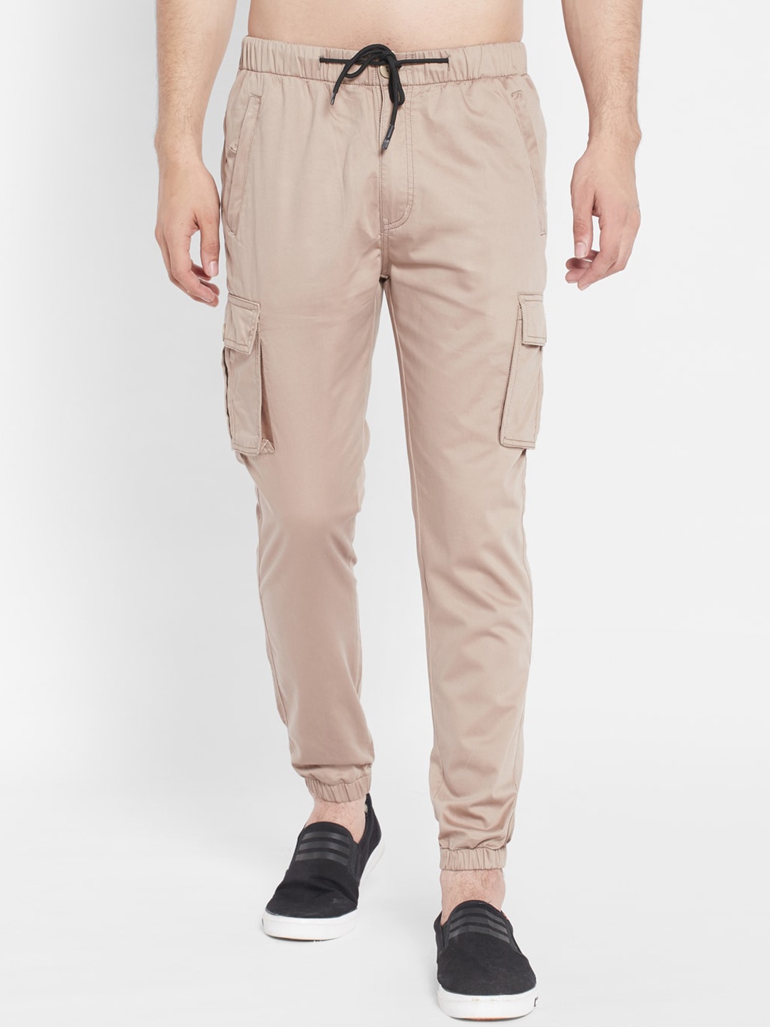 

SAPPER Men Beige Slim Fit Easy Wash Joggers Trousers