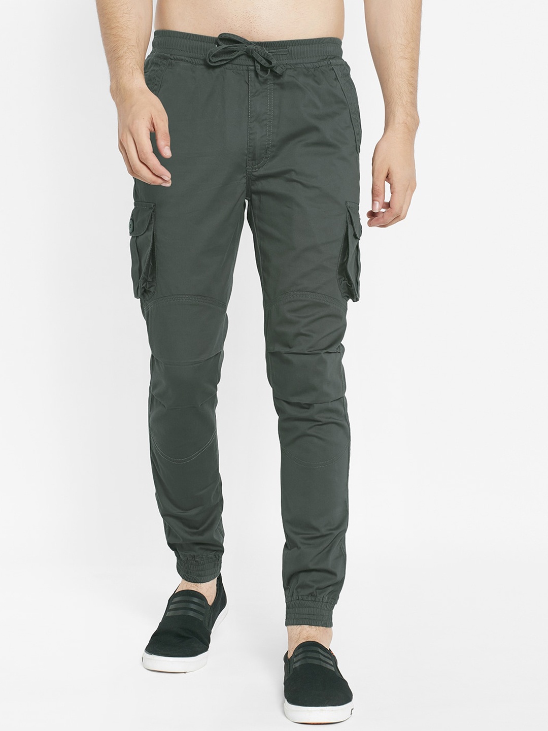 

SAPPER Men Olive Green Slim Fit Easy Wash Joggers Trousers